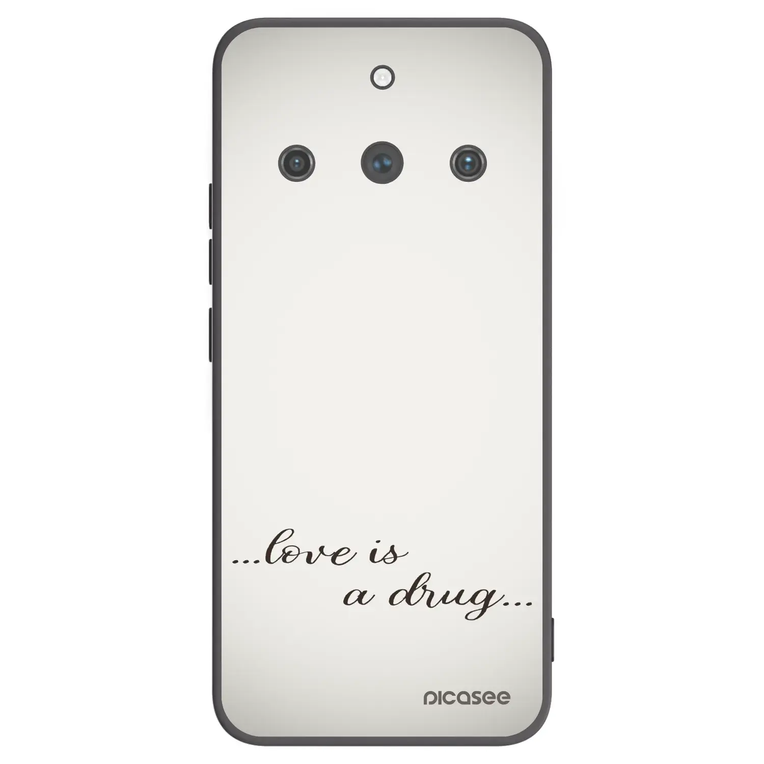 Silikonový černý obal pro Realme 11 Pro+ - Love is a drug