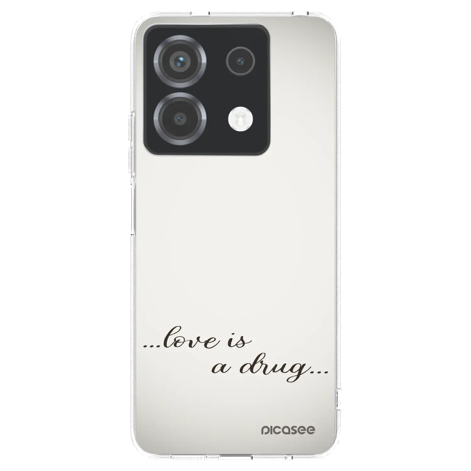 Silikonový průhledný obal pro Xiaomi Poco X6 - Love is a drug