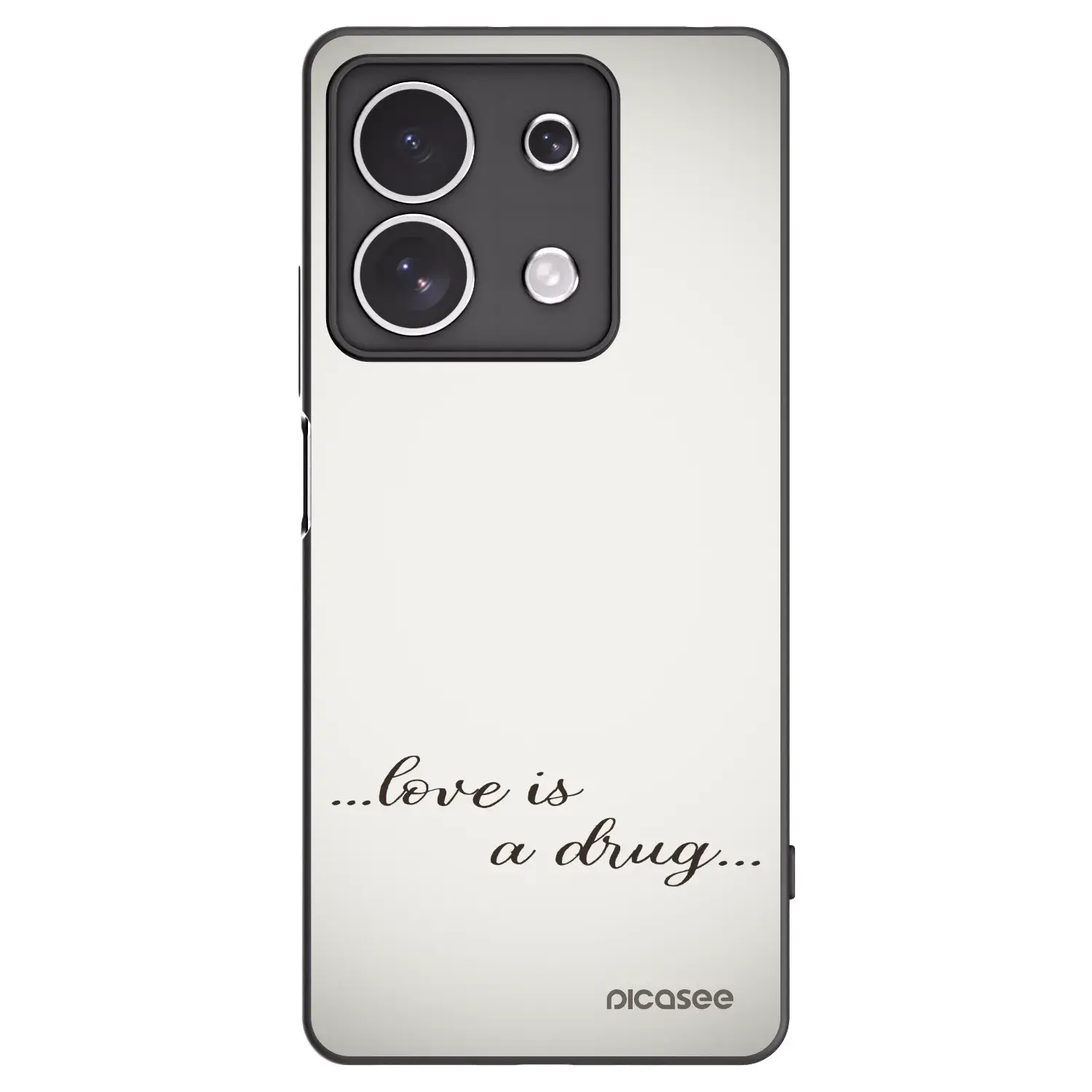 Silikonový černý obal pro Xiaomi Redmi Note 13 4G - Love is a drug