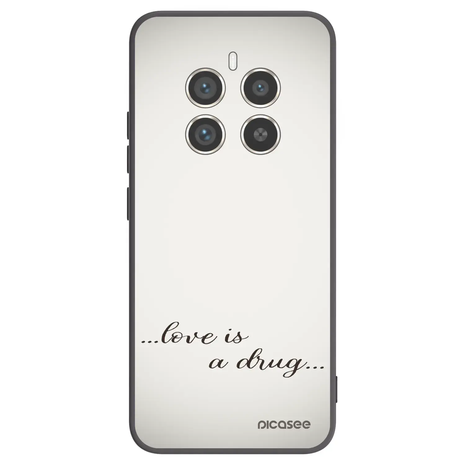 Silikonový černý obal pro Realme 12 Pro 5G - Love is a drug