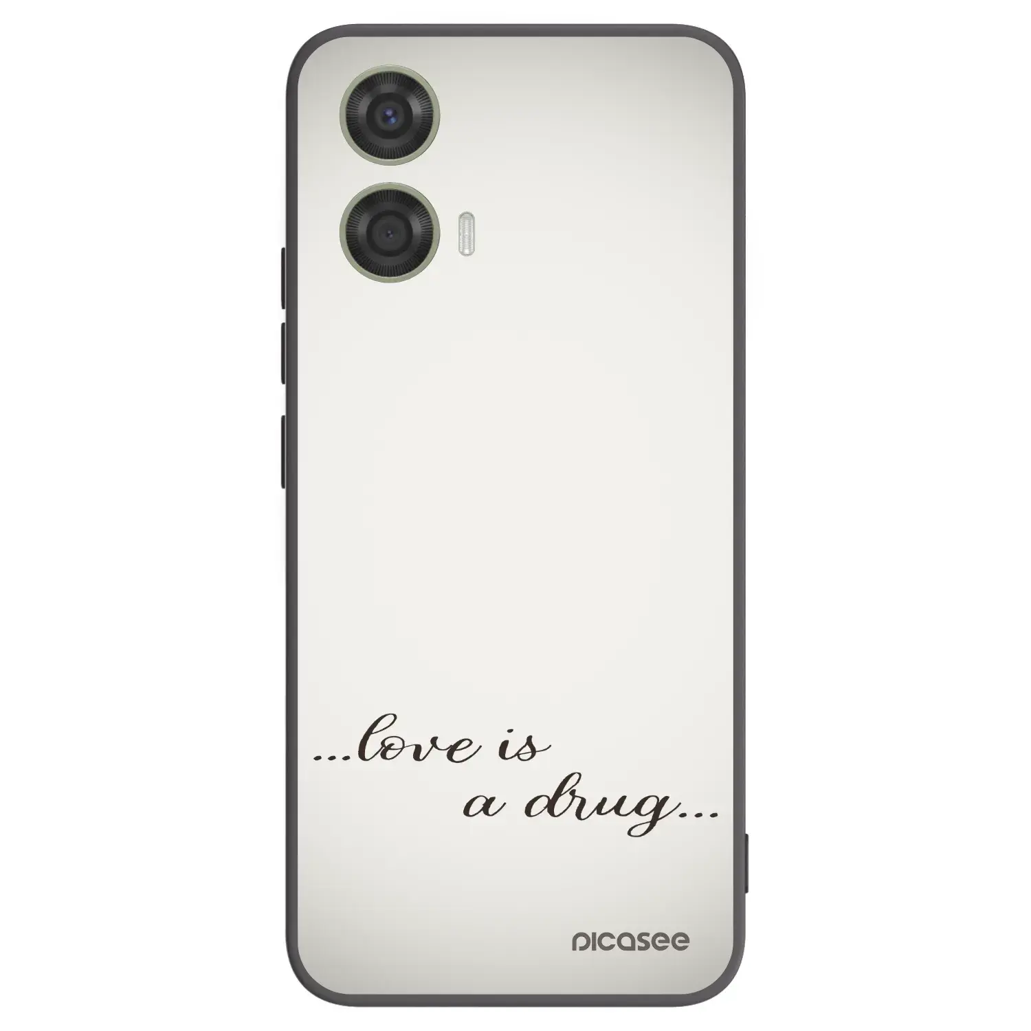Silikonový černý obal pro Motorola Moto G24 - Love is a drug