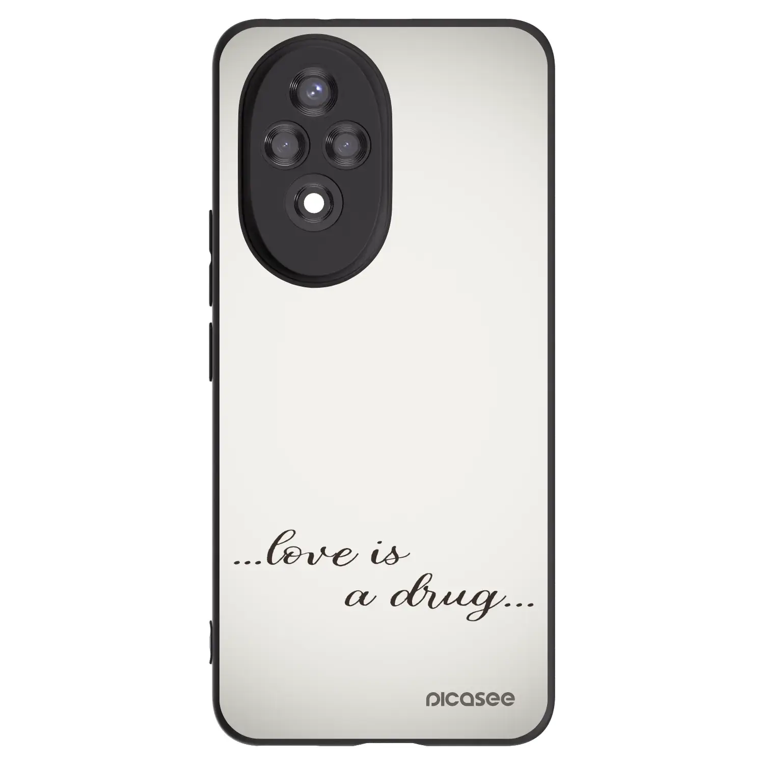 Silikonový černý obal pro Honor 200 Pro 5G - Love is a drug
