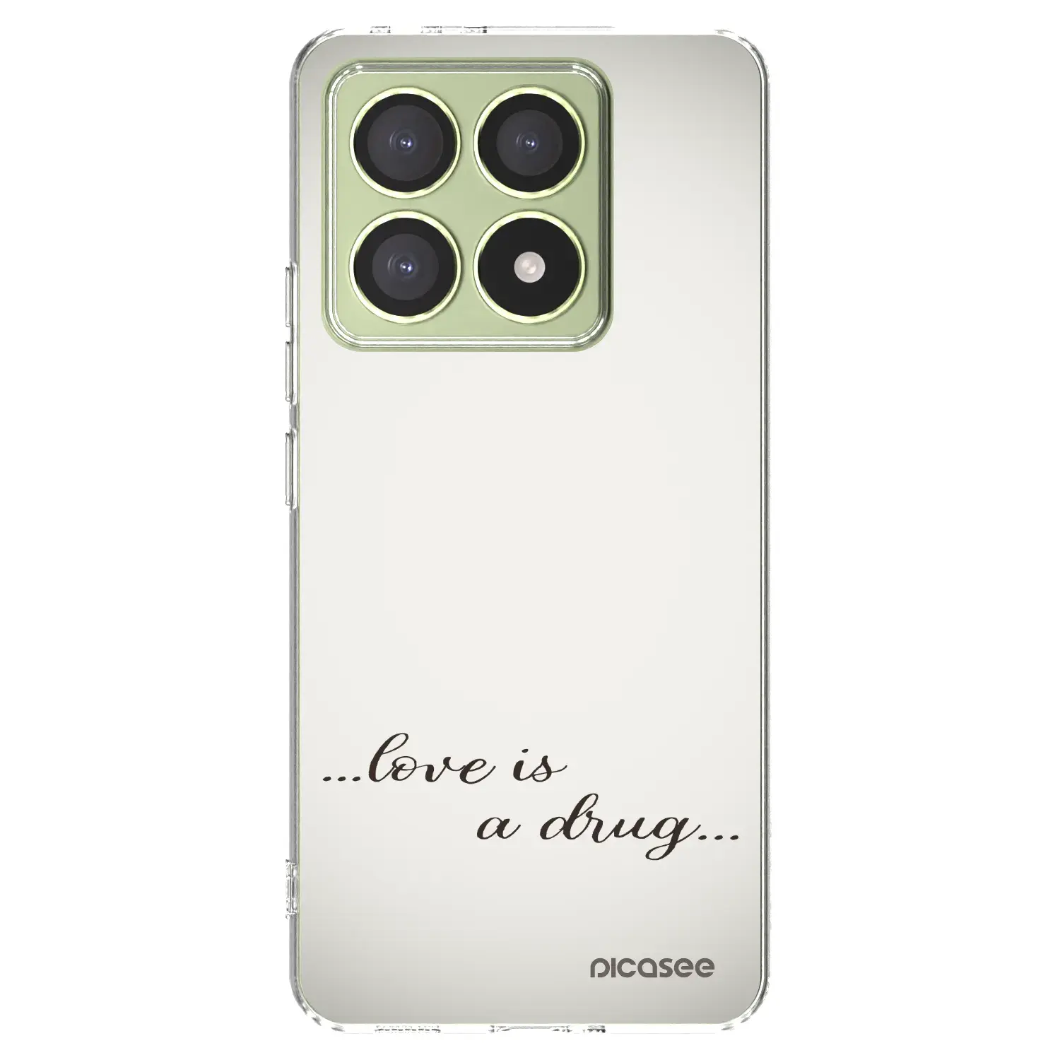 Silikonový průhledný obal pro Xiaomi 14T - Love is a drug