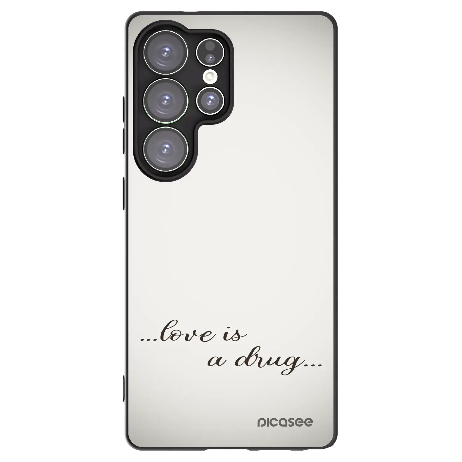 Silikonový černý obal pro Samsung Galaxy S25 Ultra 5G - Love is a drug