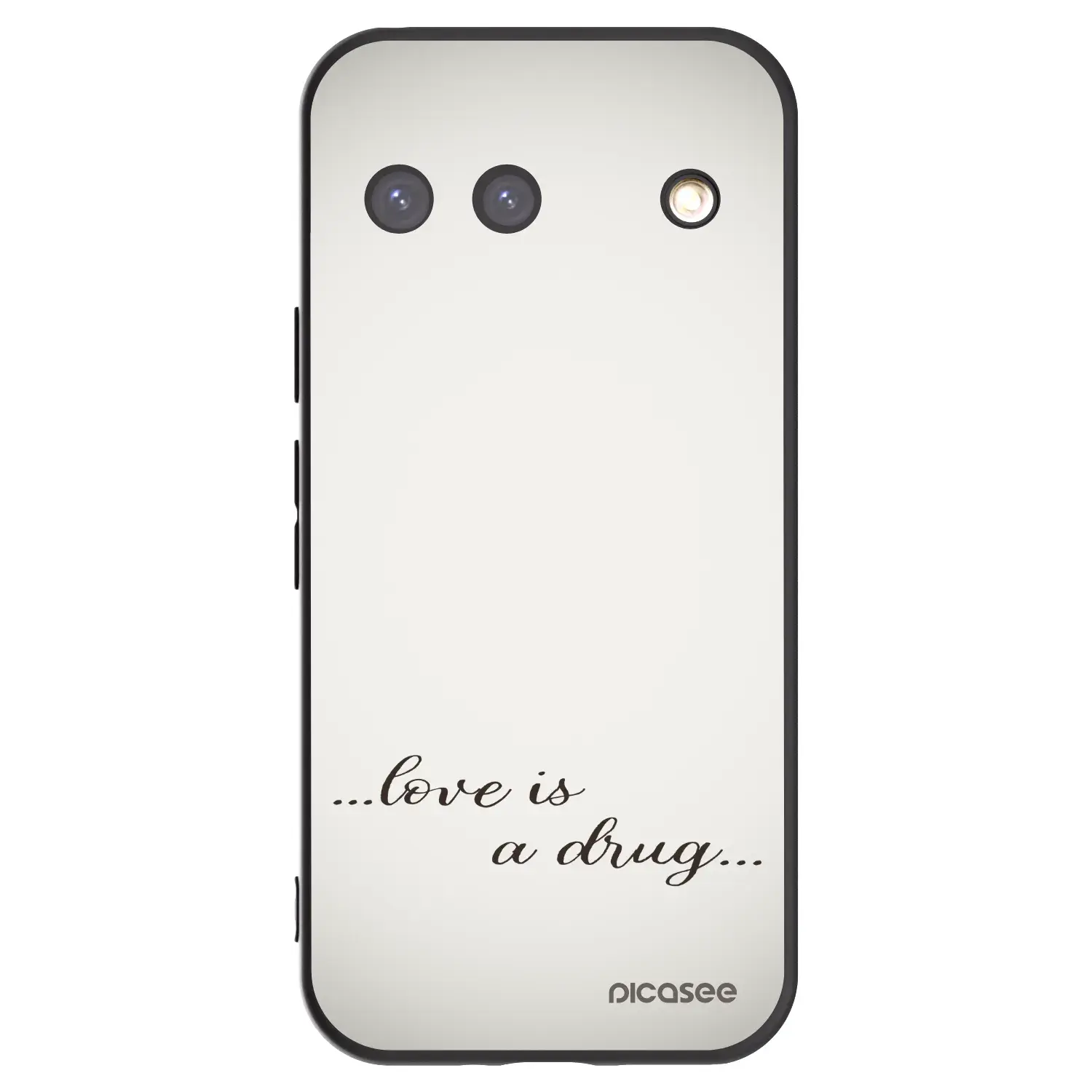 Silikonový černý obal pro Google Pixel 9 - Love is a drug