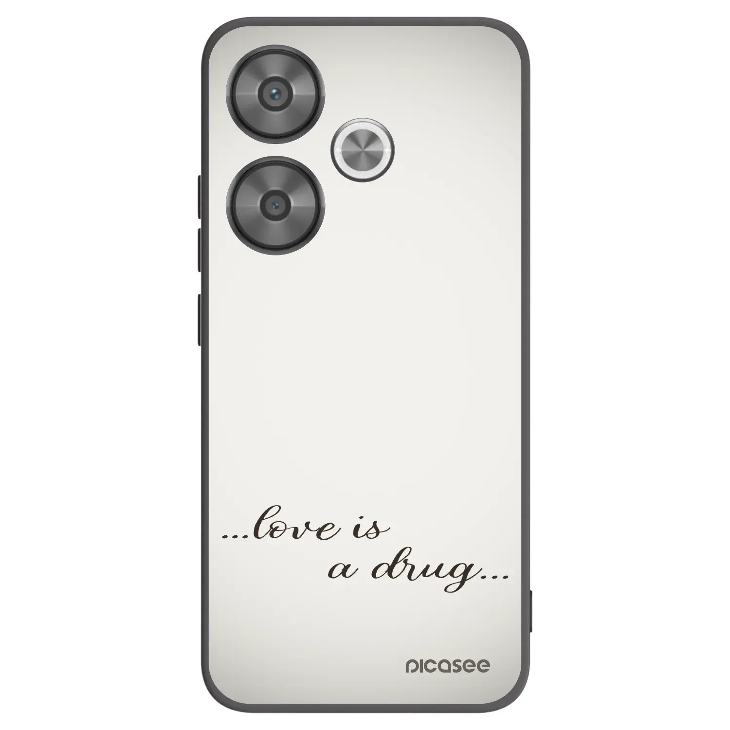 Silikonový černý obal pro Xiaomi Poco F6 - Love is a drug