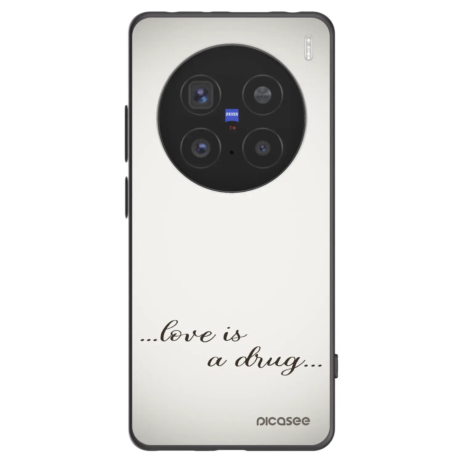 Silikonový černý obal pro Vivo X200 Pro - Love is a drug