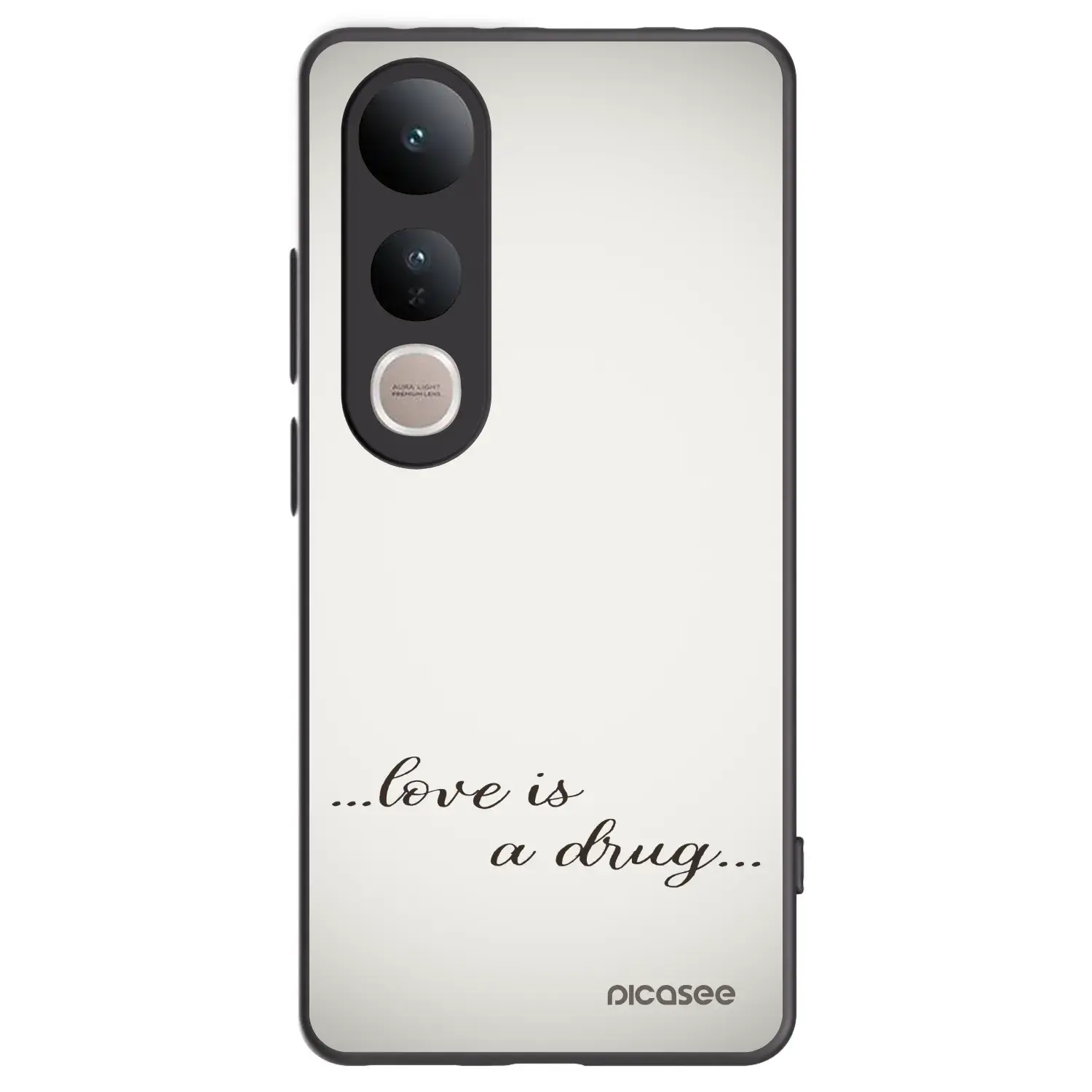 Silikonový černý obal pro Vivo V50 Lite 5G - Love is a drug