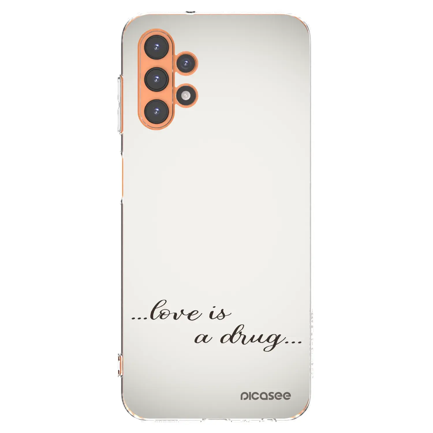 Silikonový průhledný obal pro Samsung Galaxy A13 5G - Love is a drug