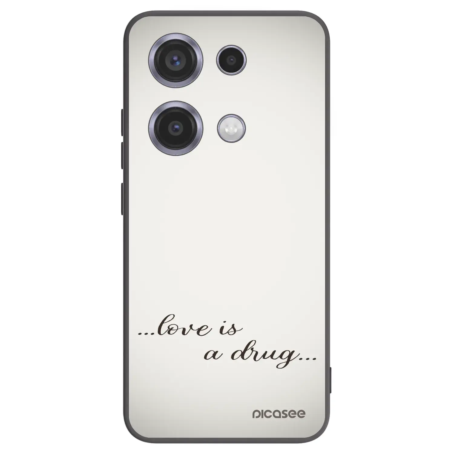 Silikonový černý obal pro Xiaomi Redmi Note 14S - Love is a drug