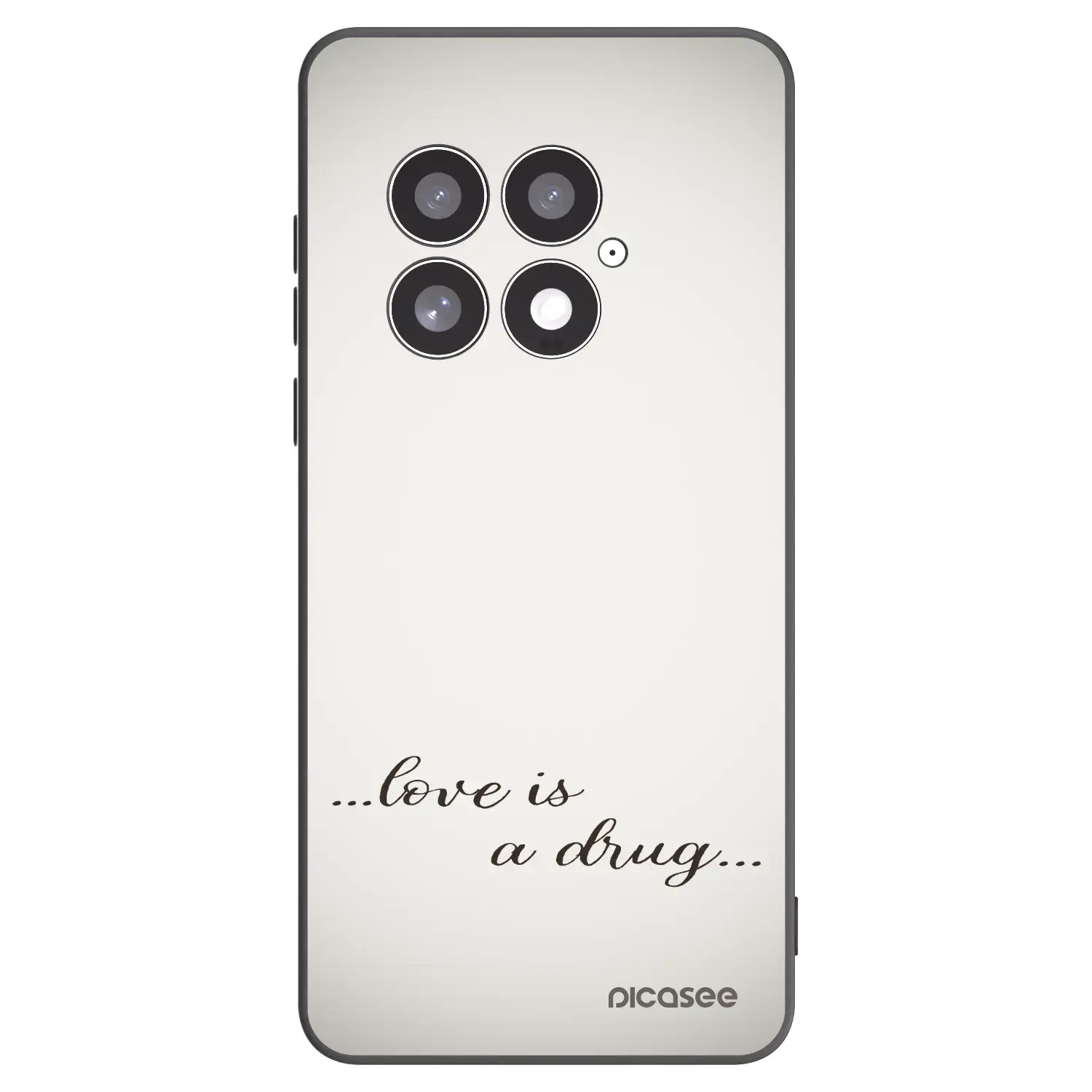 Silikonový černý obal pro OnePlus 13 5G - Love is a drug