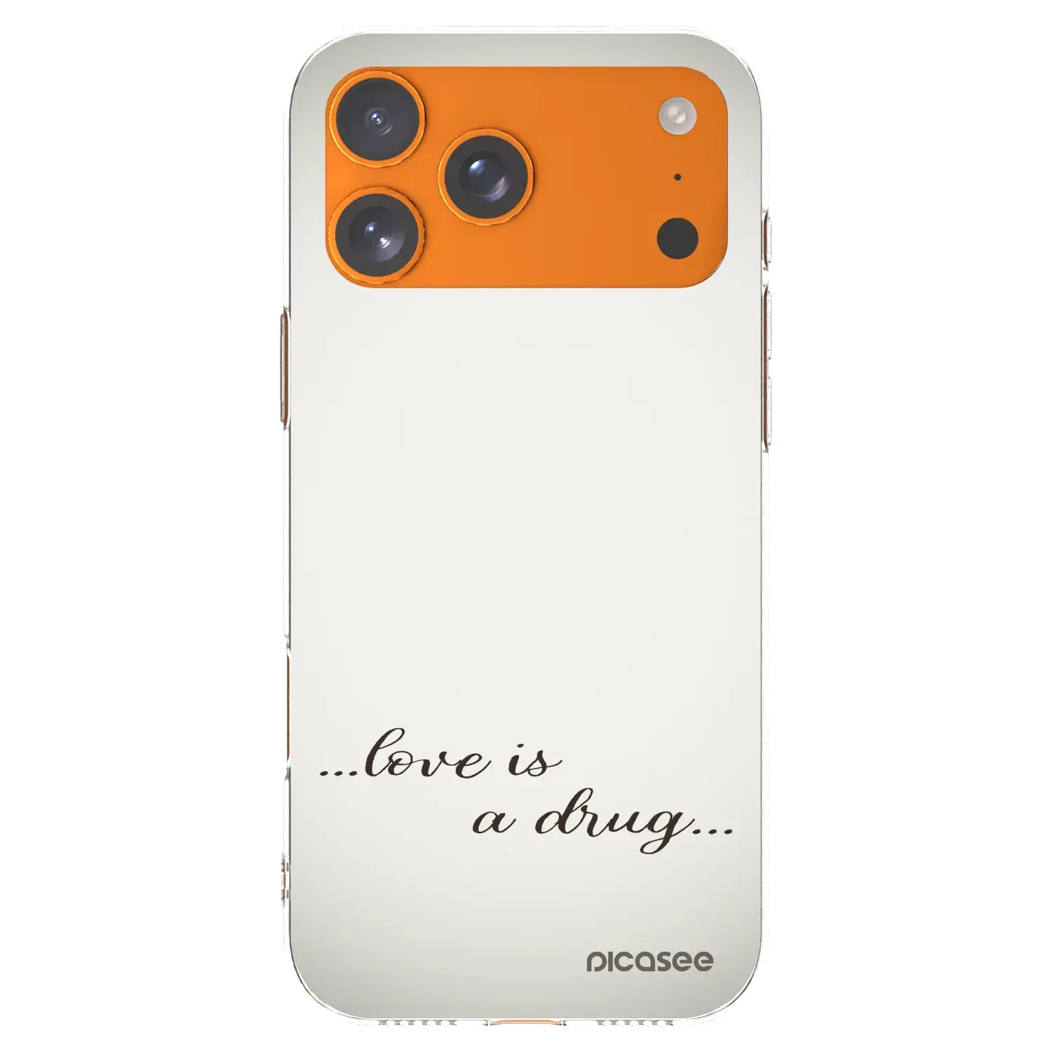 Silikonový průhledný obal pro Apple iPhone 17 Pro Max - Love is a drug