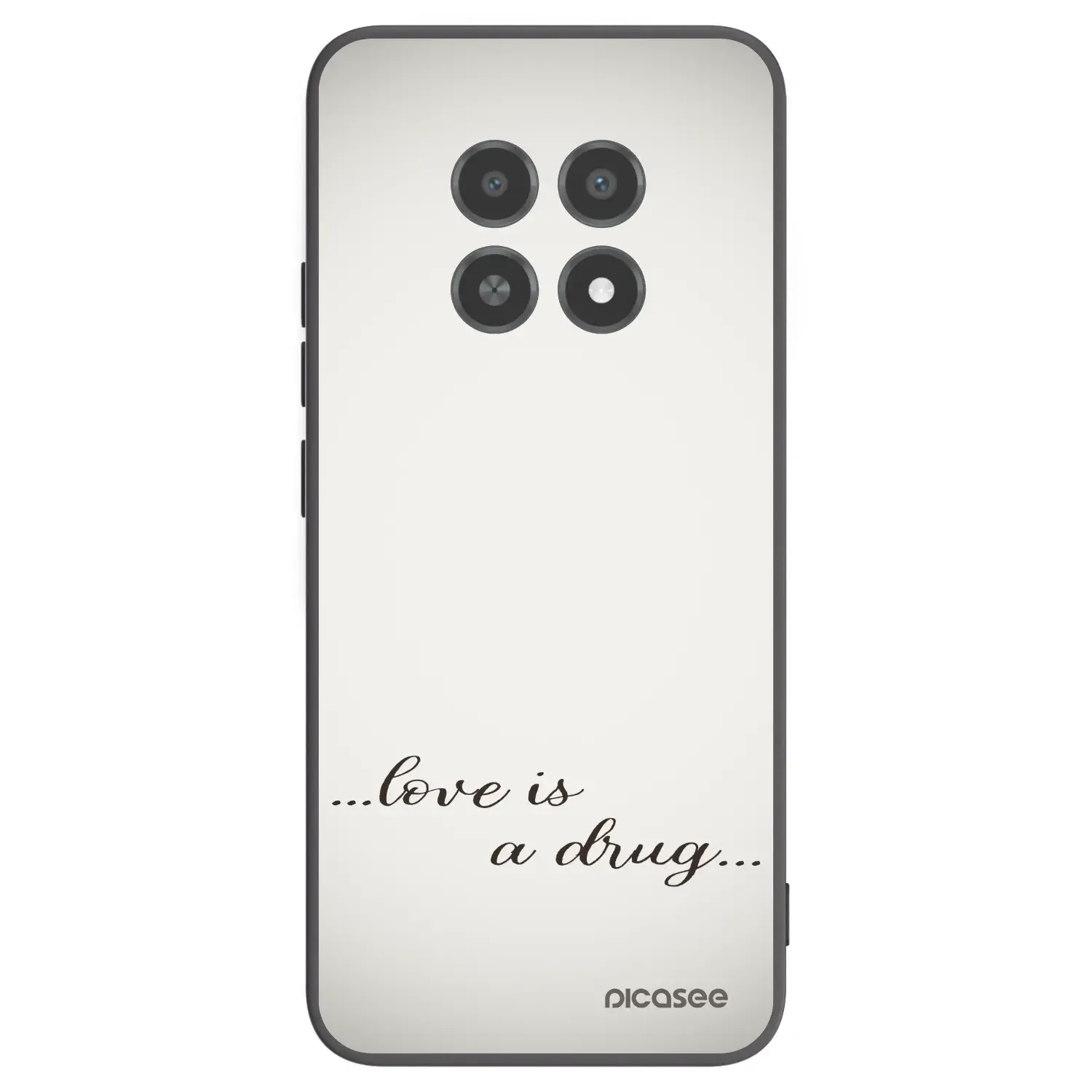 Silikonový černý obal pro Realme 12X - Love is a drug
