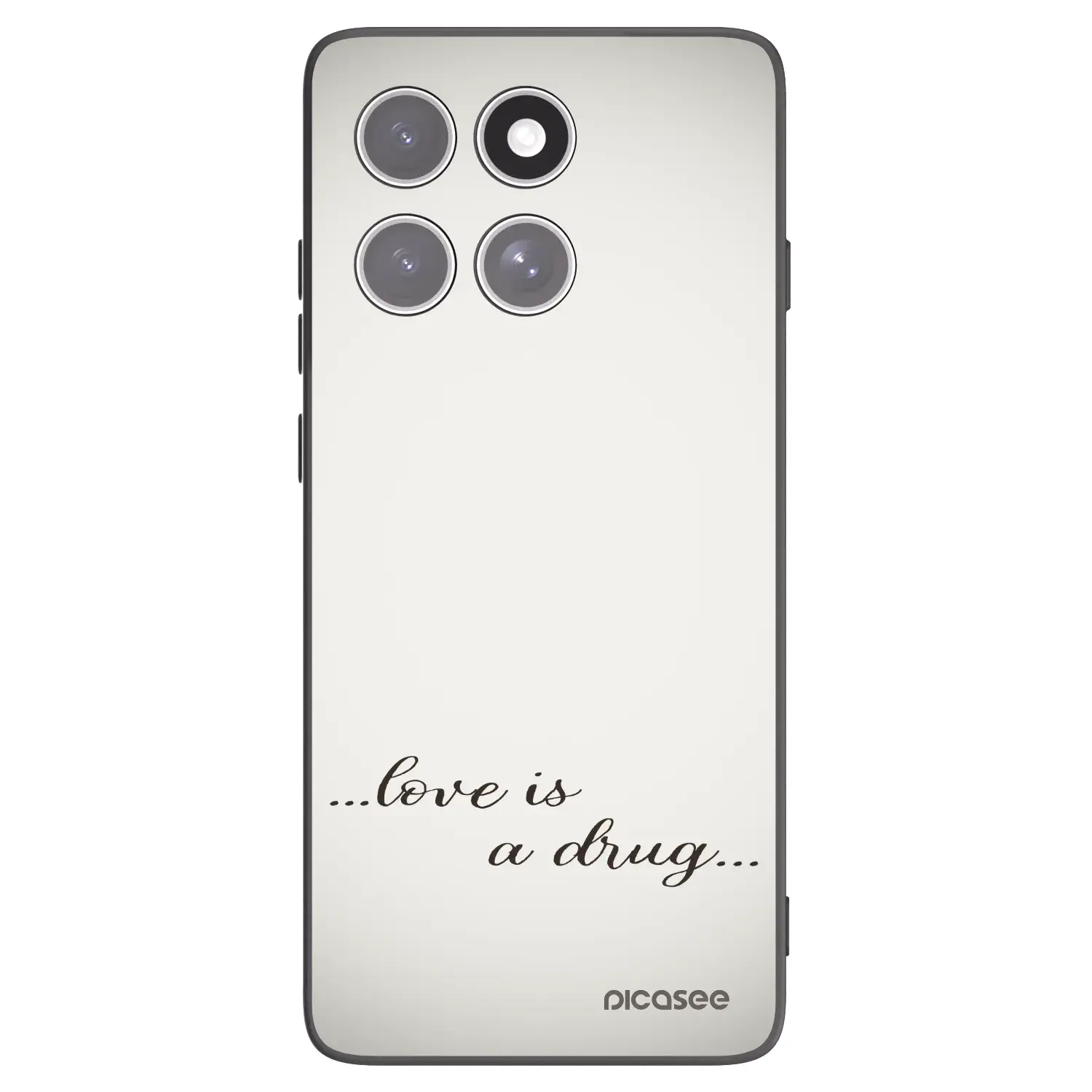 Silikonový černý obal pro Motorola Edge 60 Pro - Love is a drug