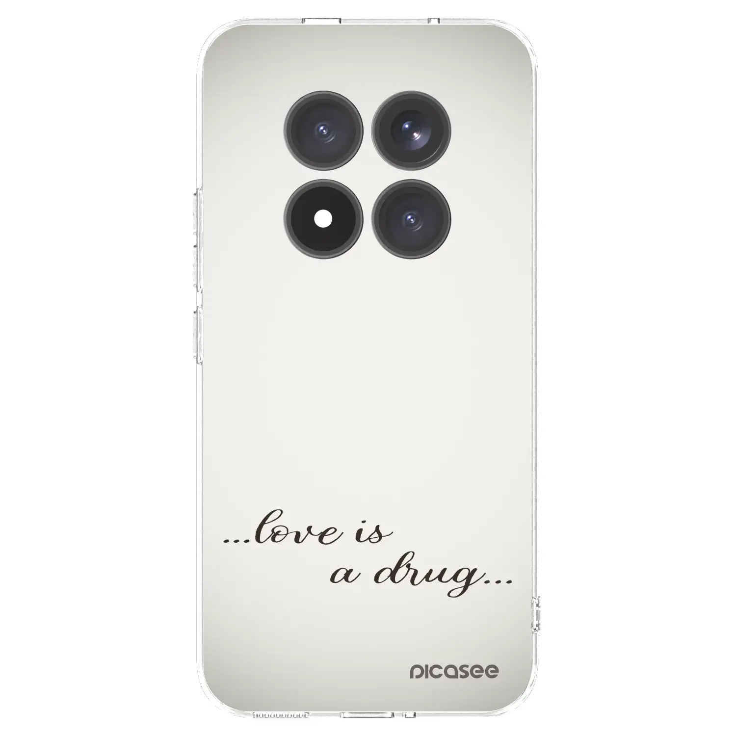Silikonový průhledný obal pro Xiaomi Redmi Note 15 Pro+ - Love is a drug