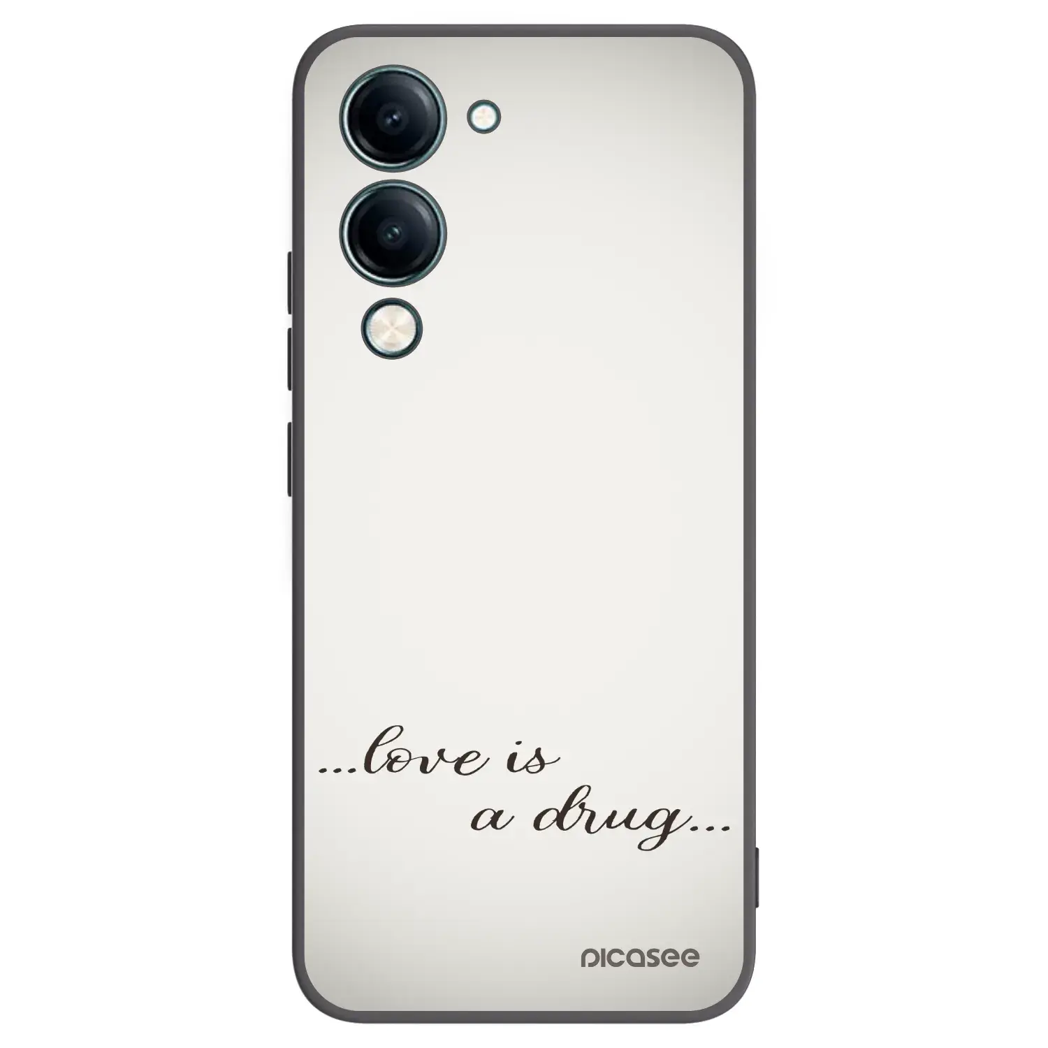 Silikonový černý obal pro Vivo Y29s 5G - Love is a drug