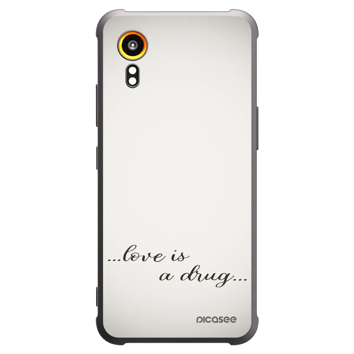 Silikonový černý obal pro Samsung Galaxy XCover 7 - Love is a drug