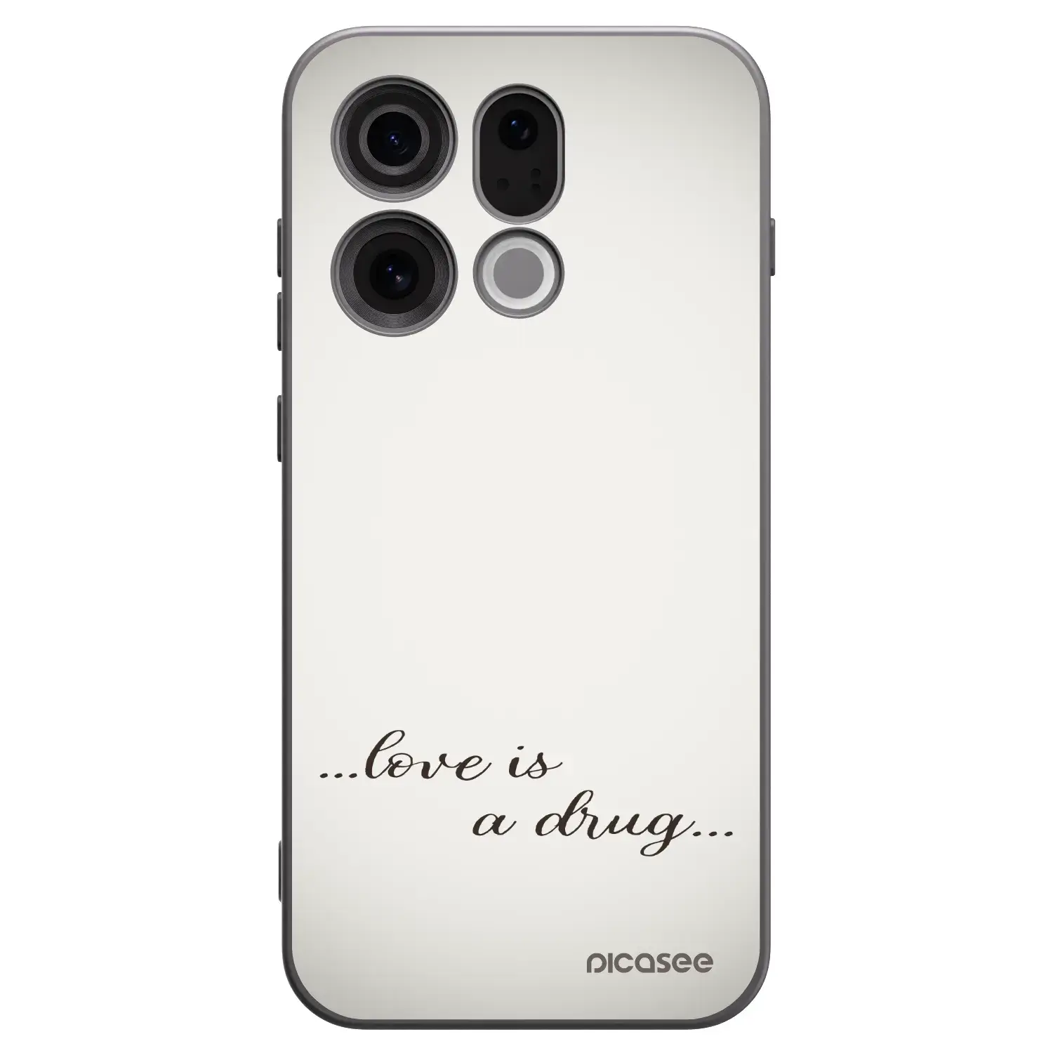 Silikonový černý obal pro OPPO Find X9 - Love is a drug