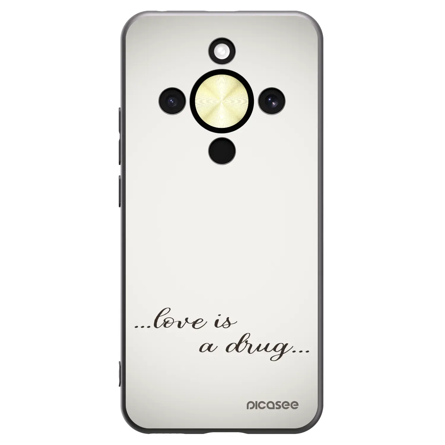 Silikonový černý obal pro Honor Magic8 Lite 5G - Love is a drug