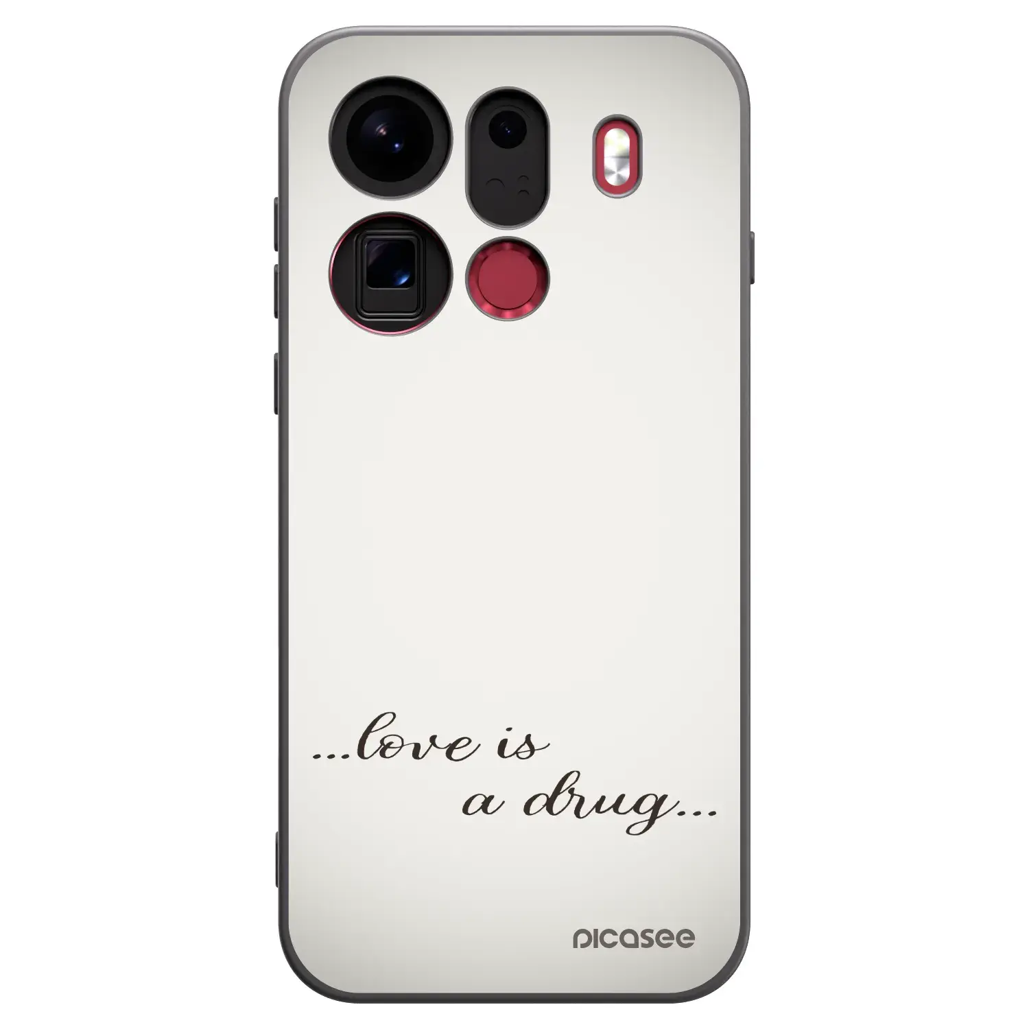 Silikonový černý obal pro OPPO Find X9 Pro - Love is a drug