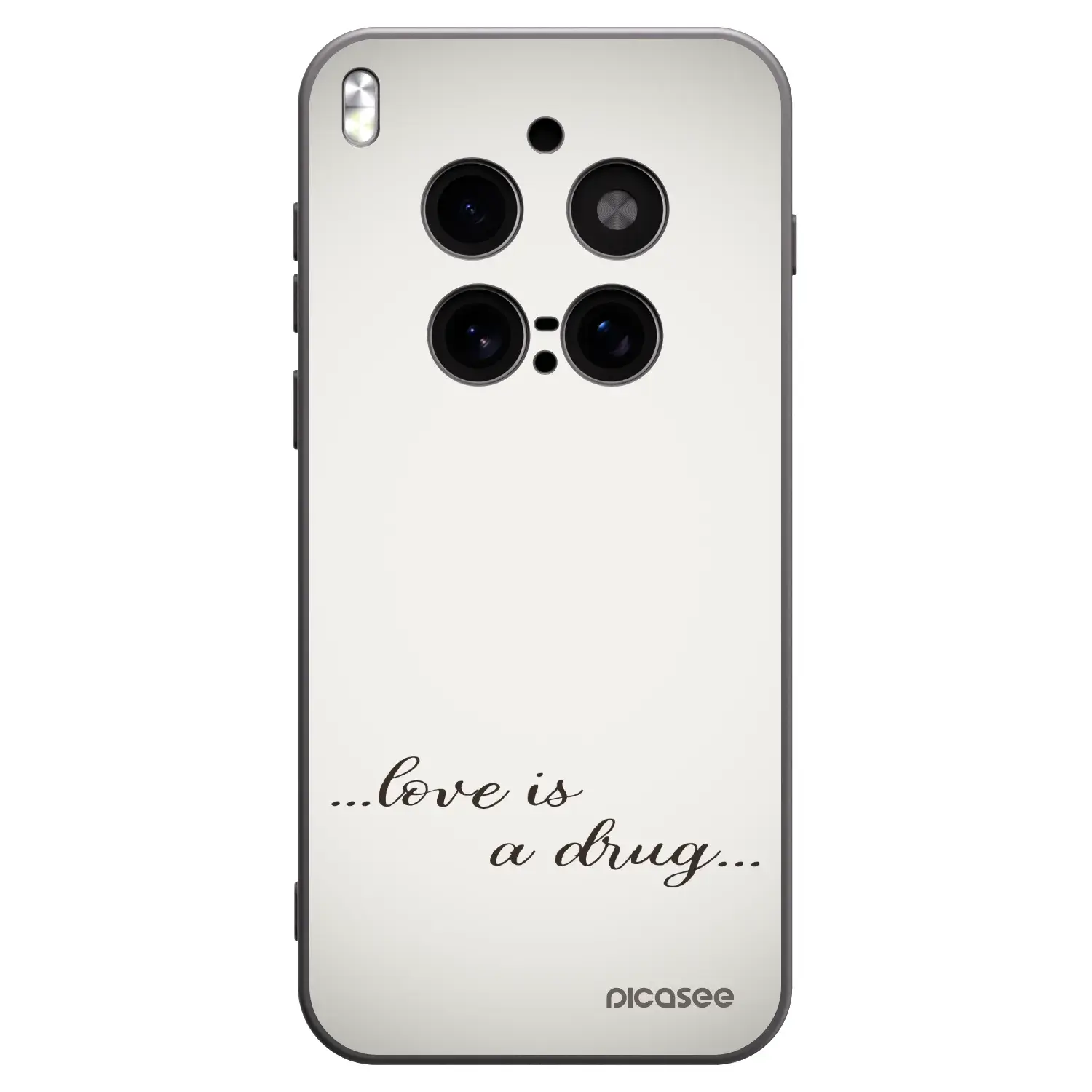 Silikonový černý obal pro Vivo X300 Pro - Love is a drug