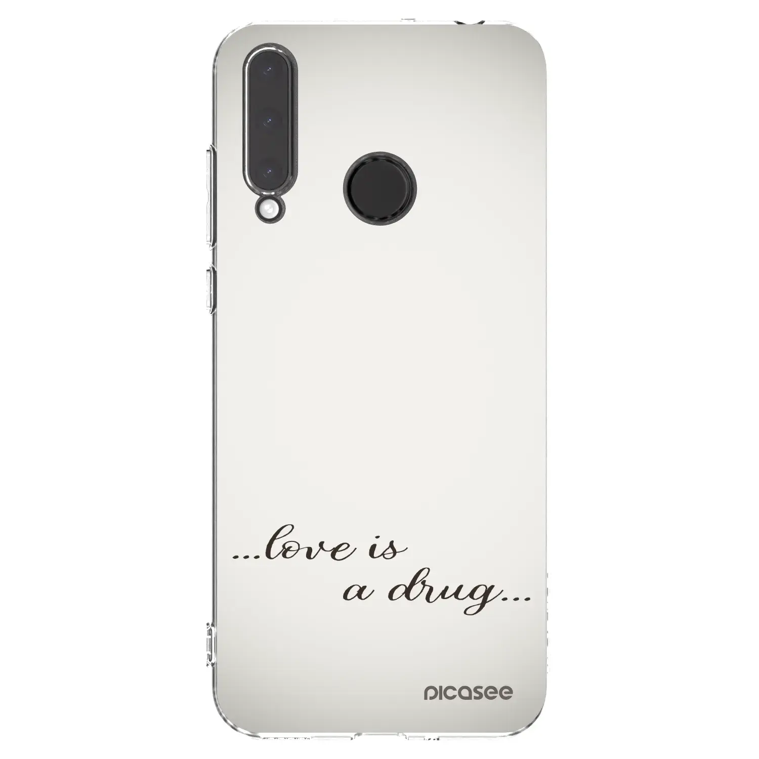 Silikonový průhledný obal pro Honor 20 Lite - Love is a drug