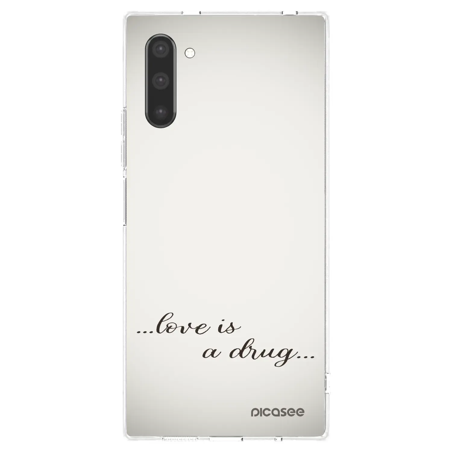 Silikonový průhledný obal pro Samsung Galaxy Note 10 N970F - Love is a drug