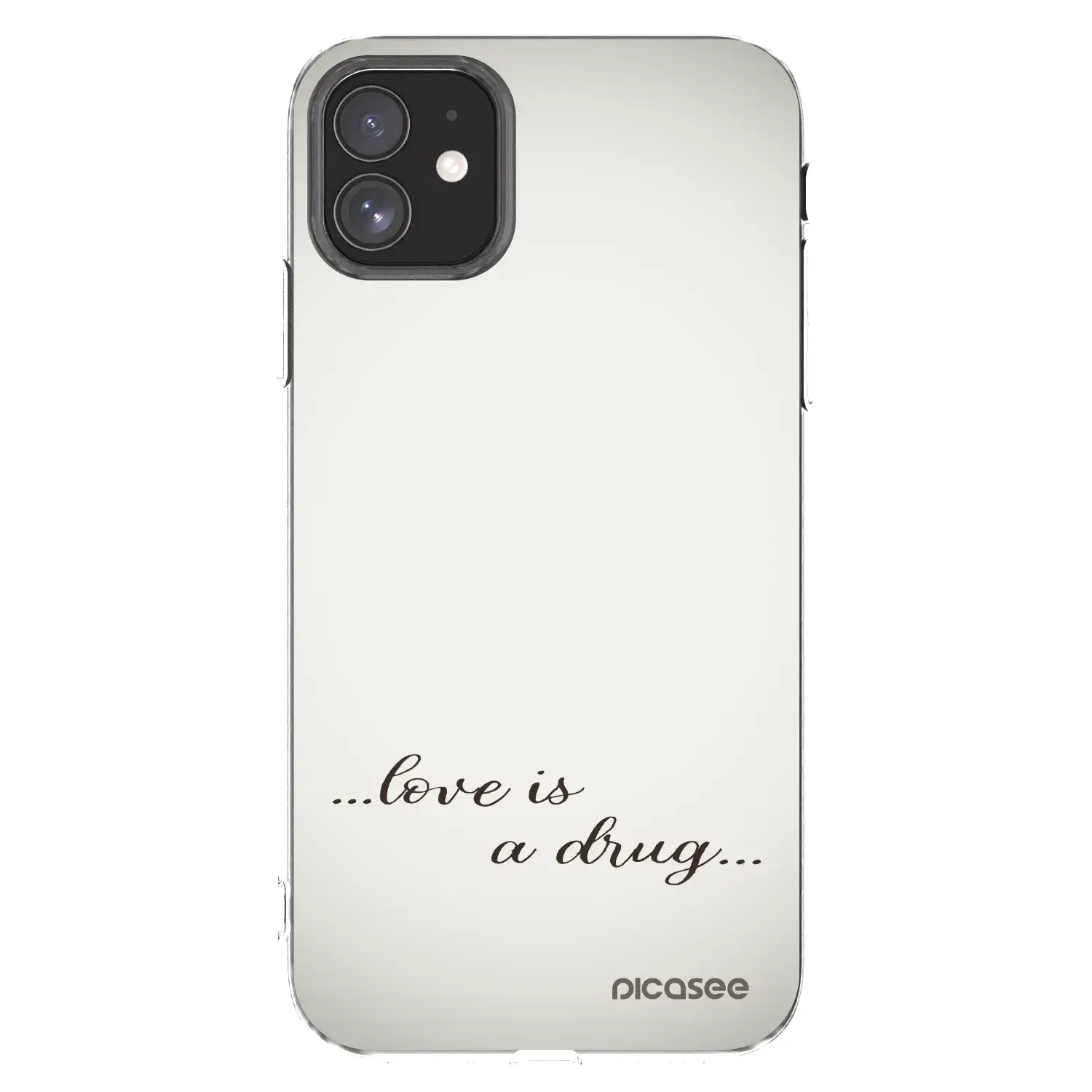 Silikonový průhledný obal pro Apple iPhone 11 - Love is a drug
