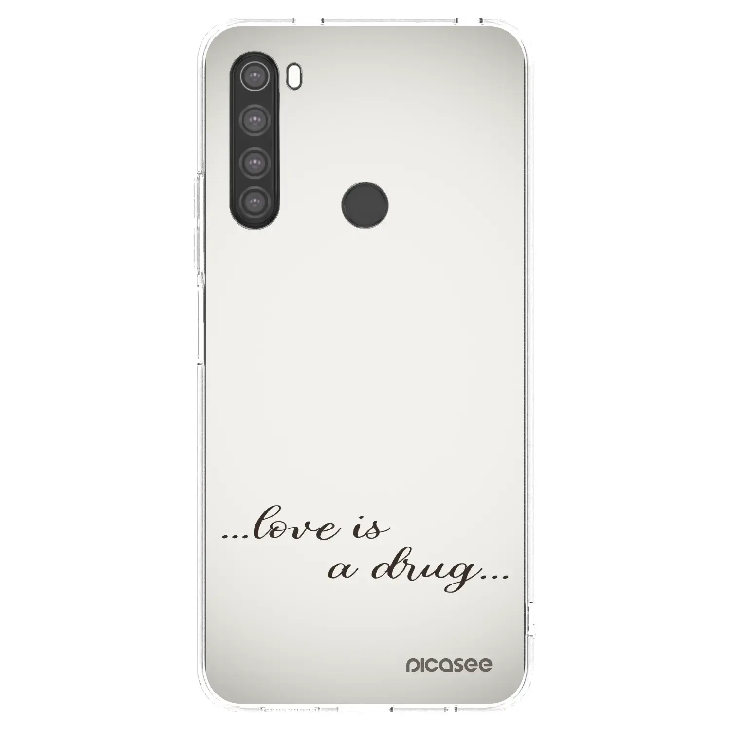 Silikonový průhledný obal pro Xiaomi Redmi Note 8 - Love is a drug