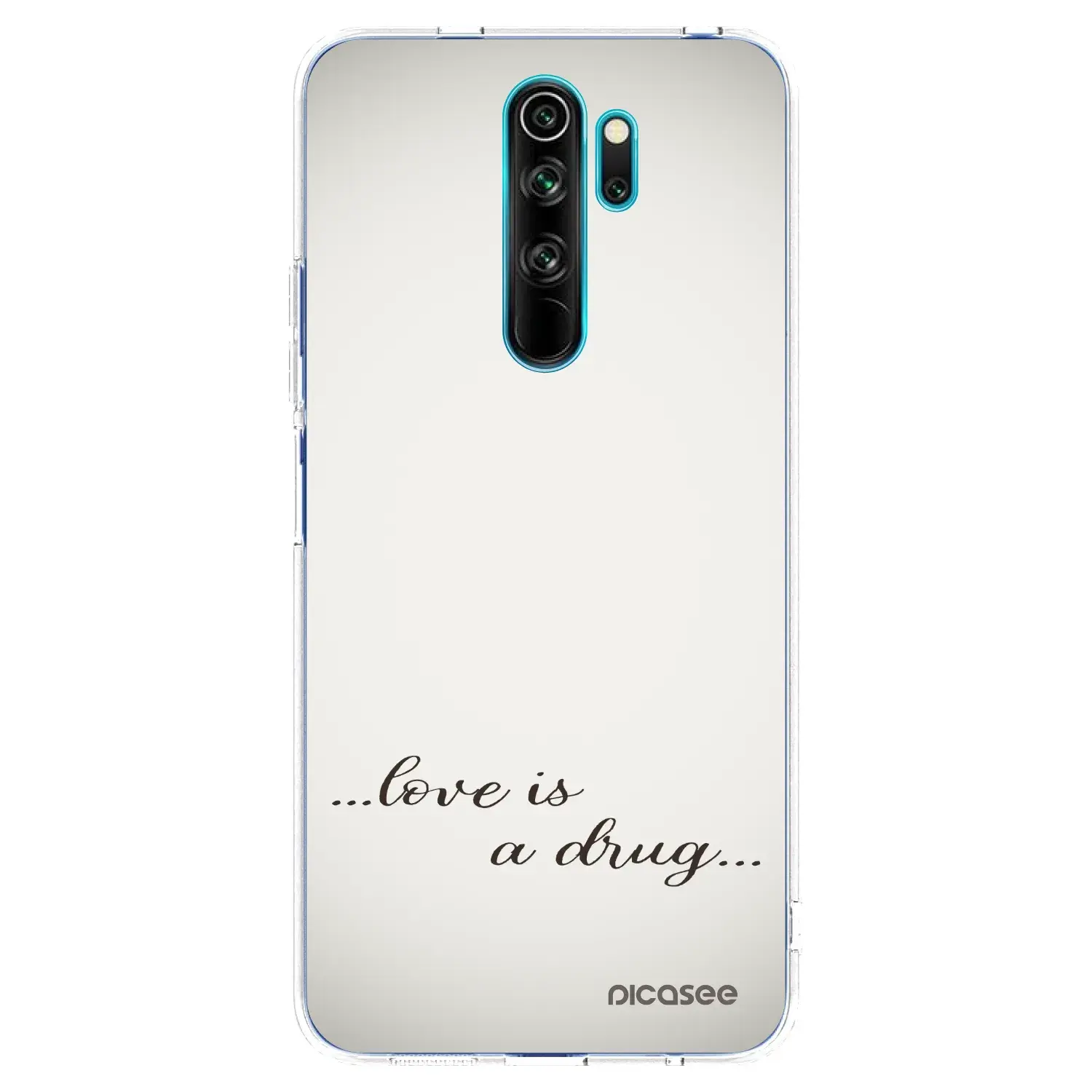Silikonový průhledný obal pro Xiaomi Redmi Note 8 Pro - Love is a drug