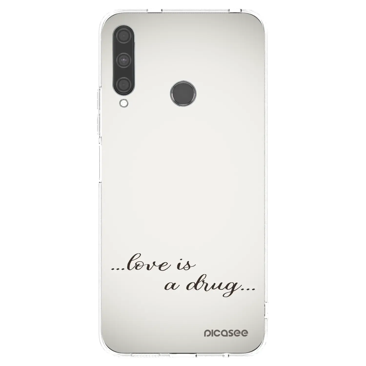 Silikonový průhledný obal pro Huawei P40 Lite E - Love is a drug