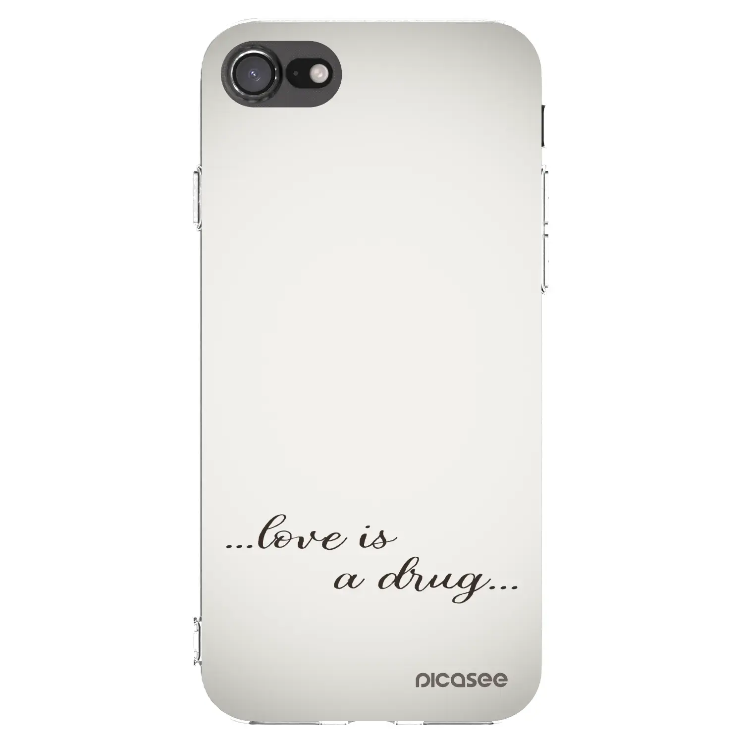 Silikonový průhledný obal pro Apple iPhone SE 2020 - Love is a drug