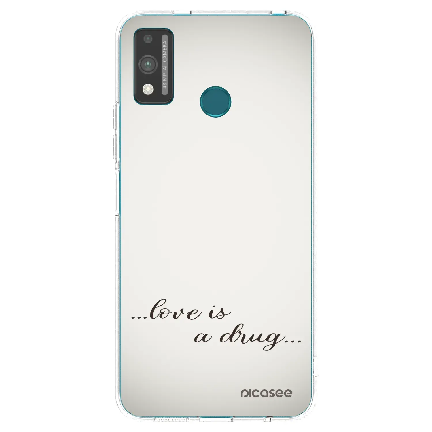 Silikonový průhledný obal pro Honor 9X Lite - Love is a drug