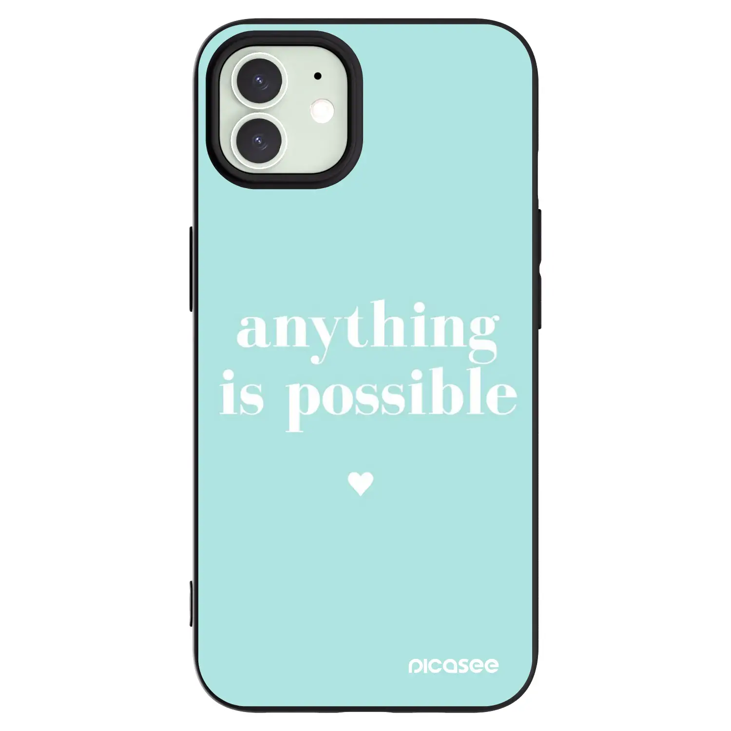 Silikonový černý obal pro Apple iPhone 12 - Anything is possible