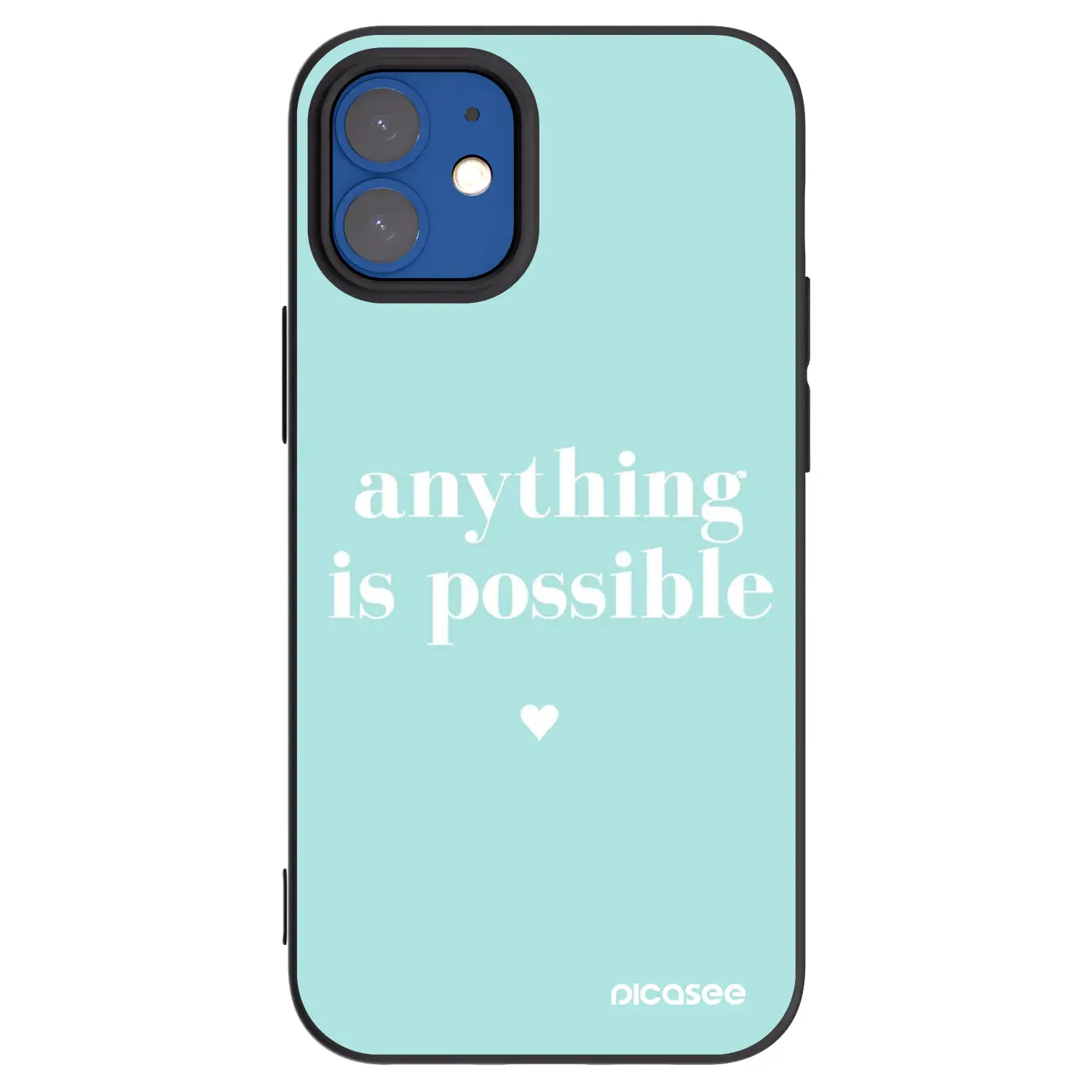 Silikonový černý obal pro Apple iPhone 12 mini - Anything is possible