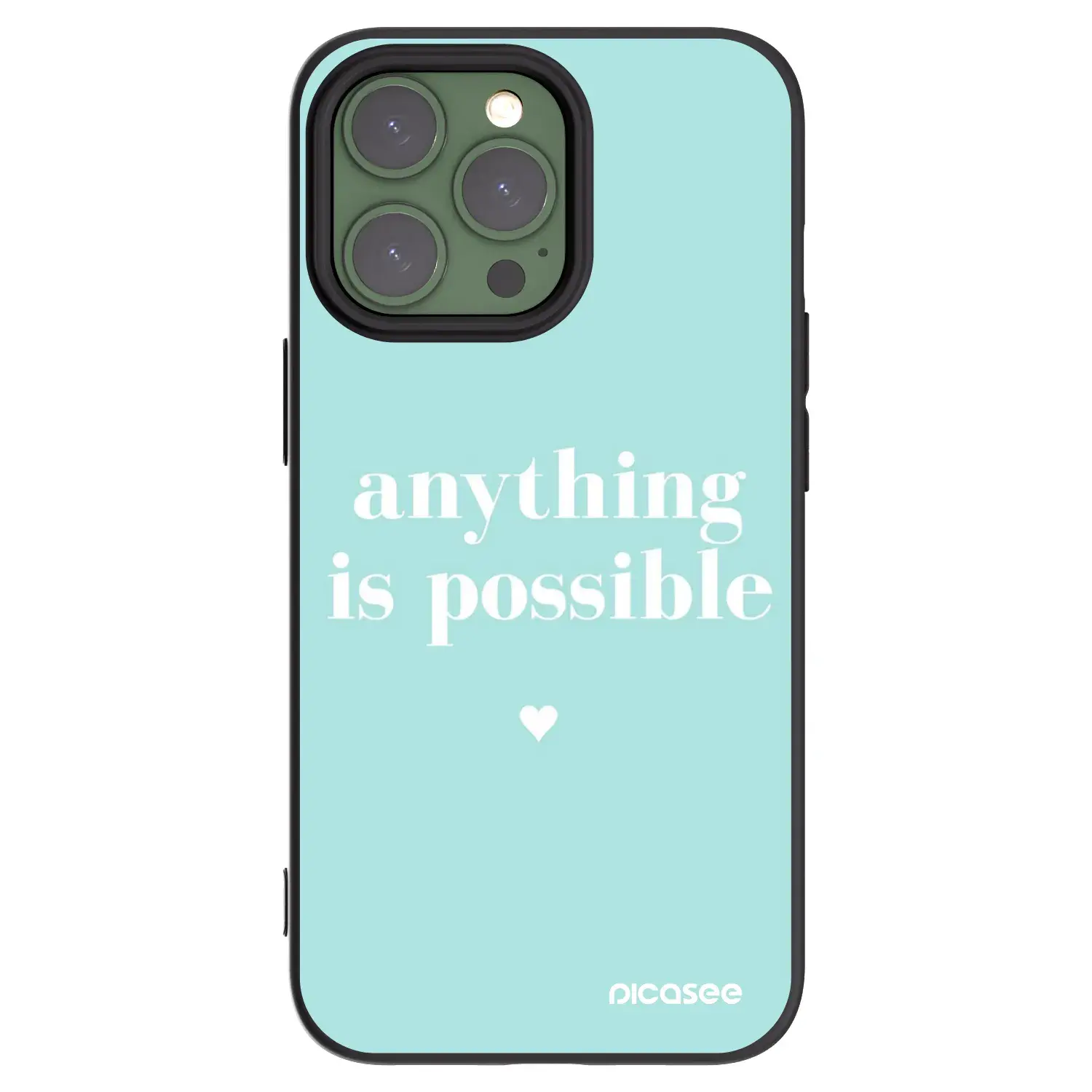 Silikonový černý obal pro Apple iPhone 13 Pro - Anything is possible