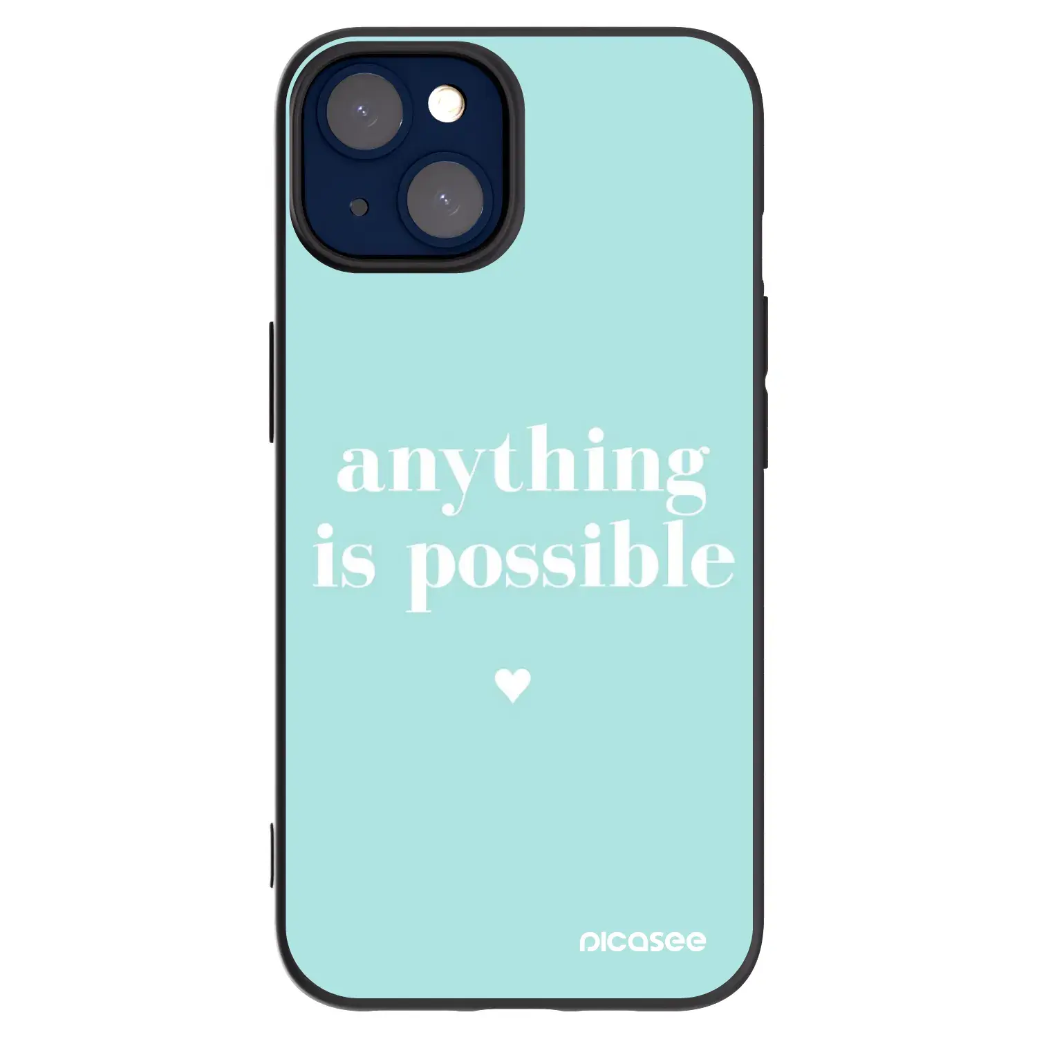 Silikonový černý obal pro Apple iPhone 14 - Anything is possible