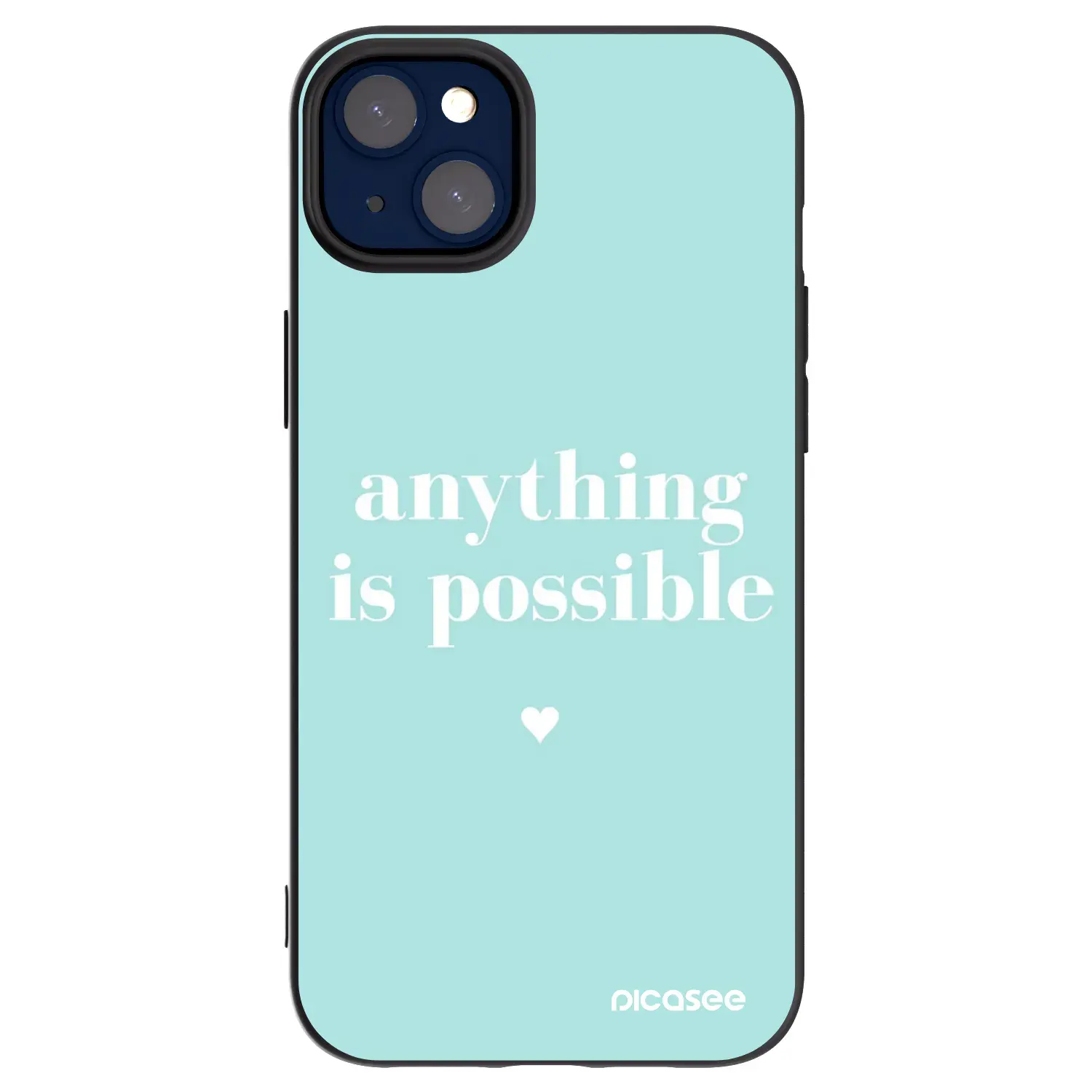 Silikonový černý obal pro Apple iPhone 14 Plus - Anything is possible