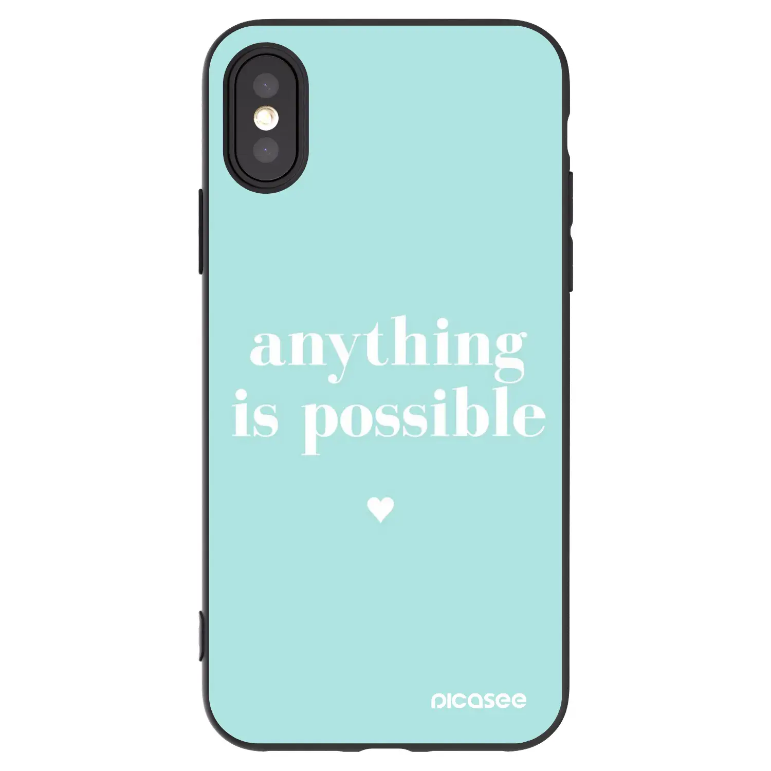 Silikonový černý obal pro Apple iPhone X/XS - Anything is possible