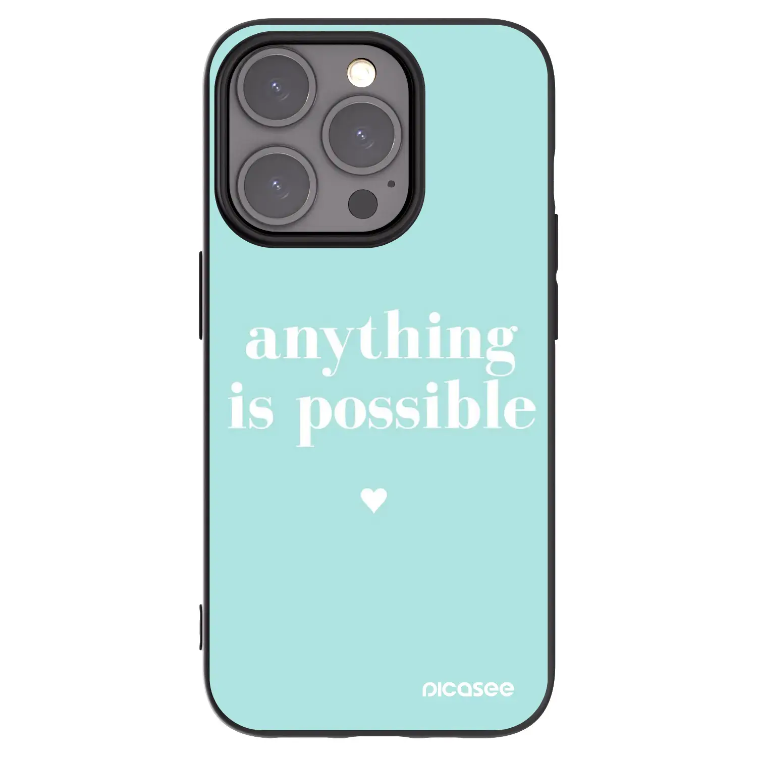 Silikonový černý obal pro Apple iPhone 15 Pro - Anything is possible