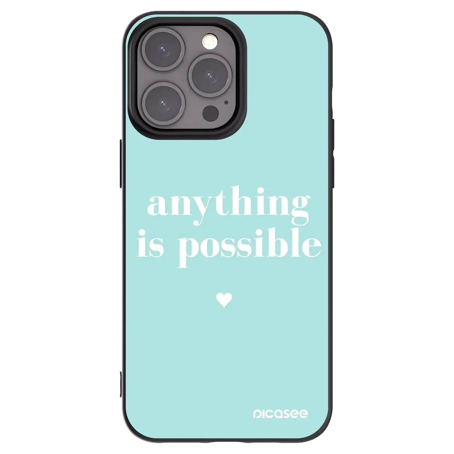 Silikonový černý obal pro Apple iPhone 15 Pro Max - Anything is possible