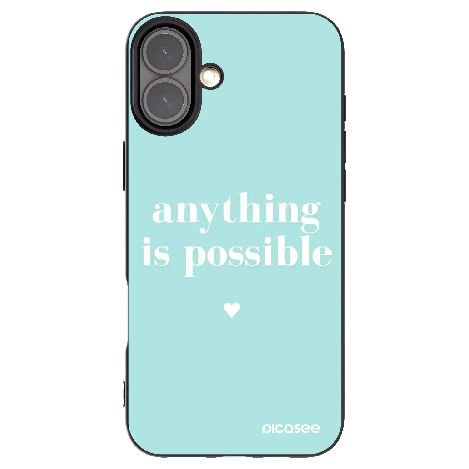 Silikonový černý obal pro Apple iPhone 16 Plus - Anything is possible