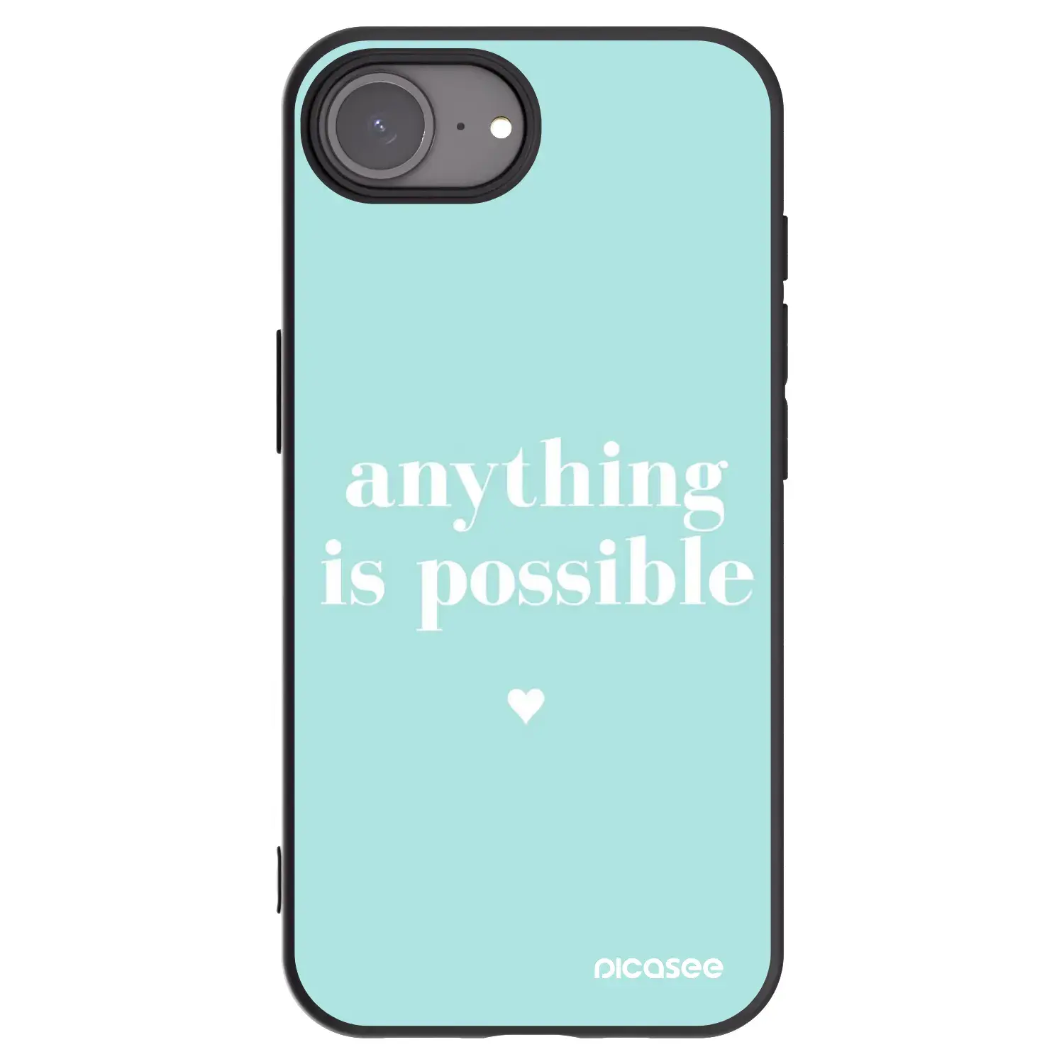 Silikonový černý obal pro Apple iPhone 16e - Anything is possible