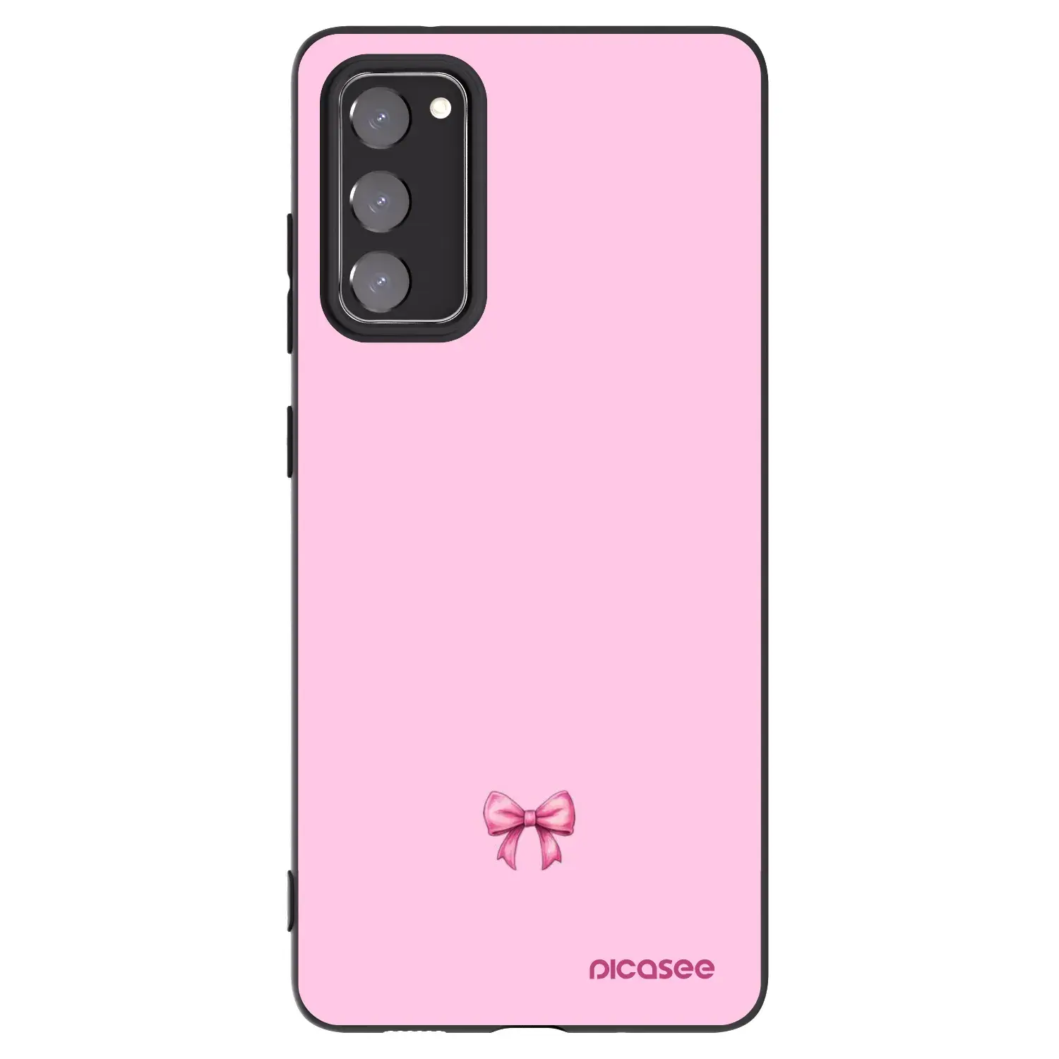 Silikonový černý obal pro Samsung Galaxy S20 FE - Blush bow