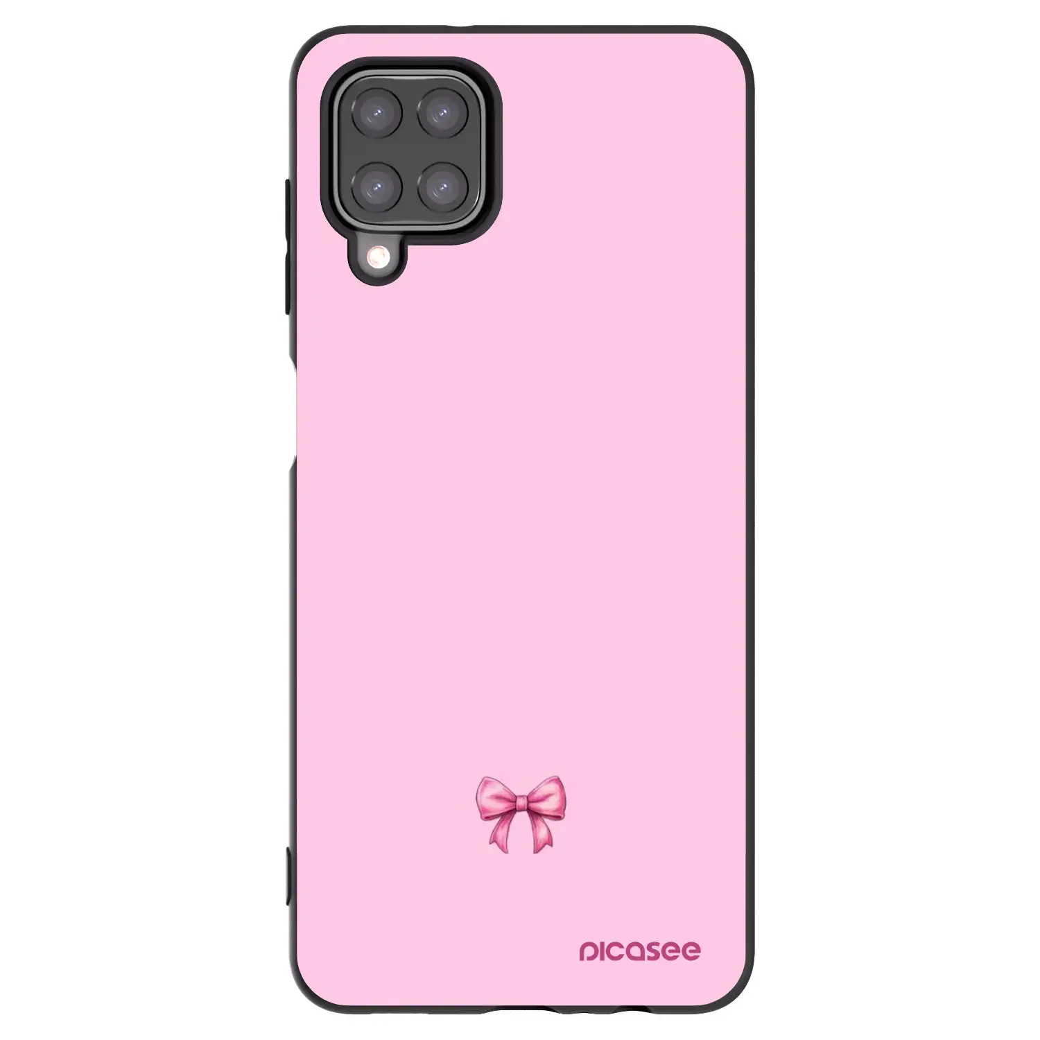 Silikonový černý obal pro Samsung Galaxy A12 A125F - Blush bow