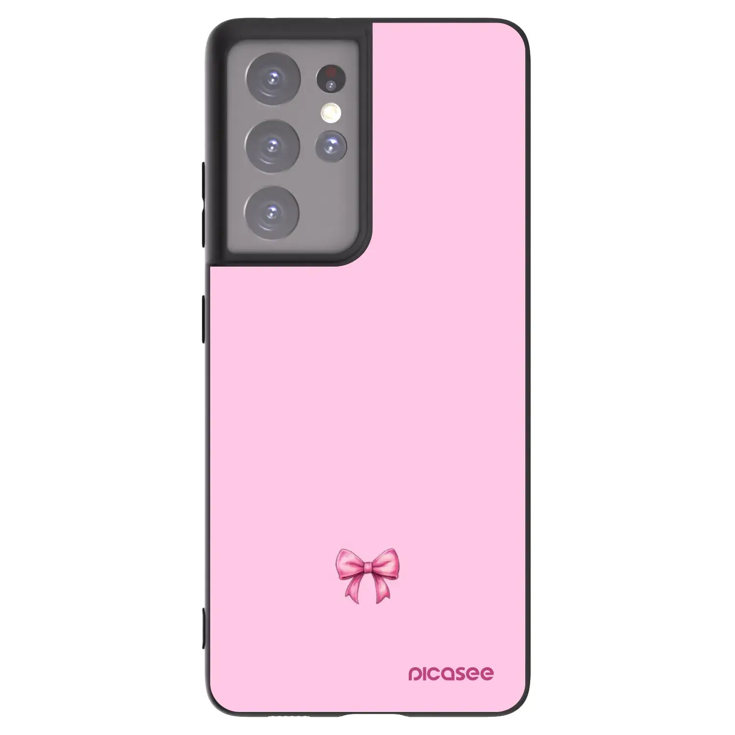 Silikonový černý obal pro Samsung Galaxy S21 Ultra 5G G998B - Blush bow