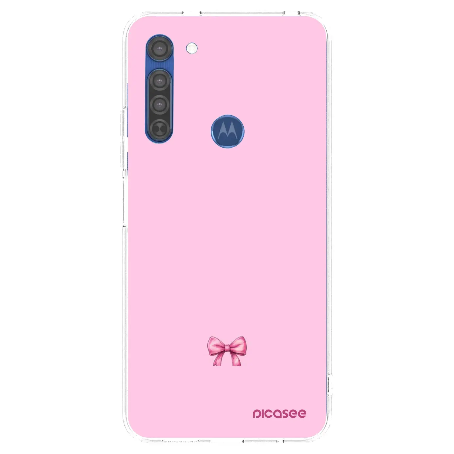 Silikonový průhledný obal pro Motorola Moto G8 - Blush bow
