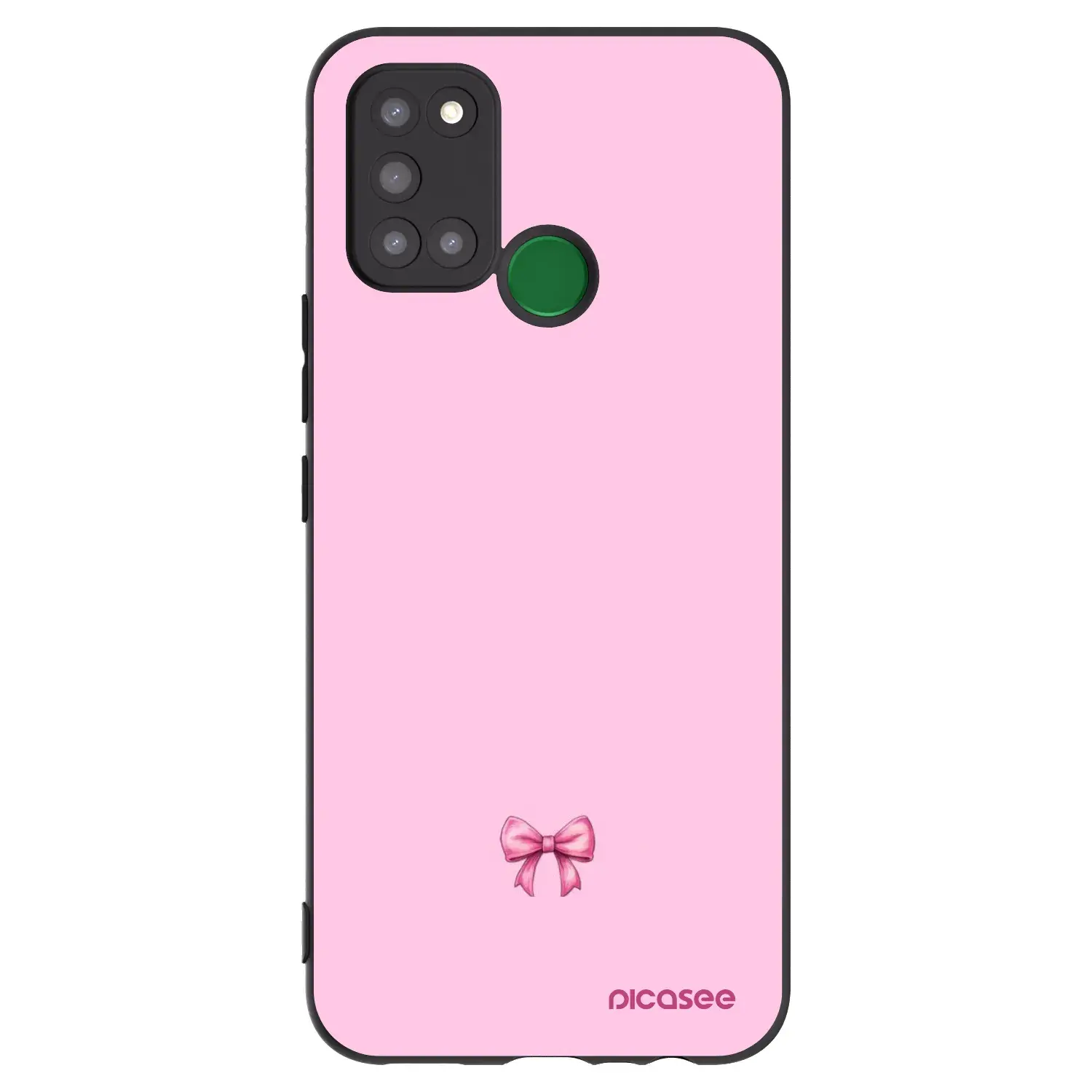 Silikonový černý obal pro Realme 7i - Blush bow
