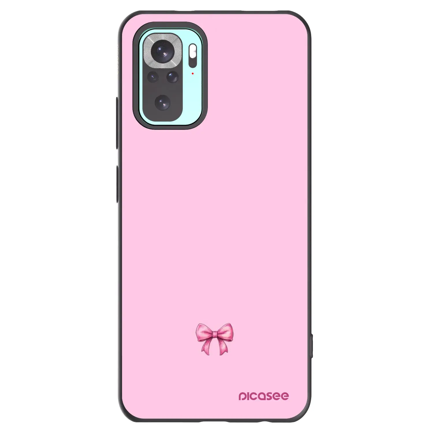 Silikonový černý obal pro Xiaomi Redmi Note 10 Pro - Blush bow