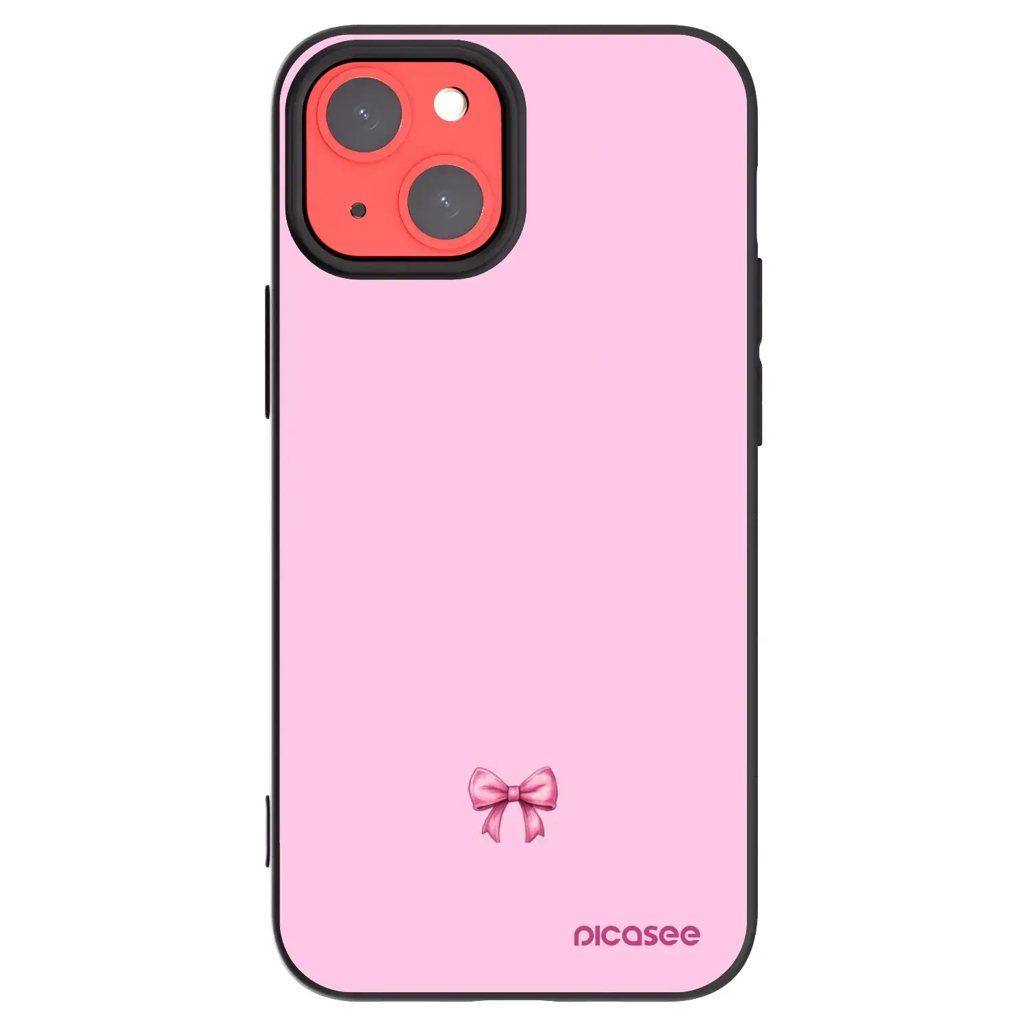 Silikonový černý obal pro Apple iPhone 13 mini - Blush bow